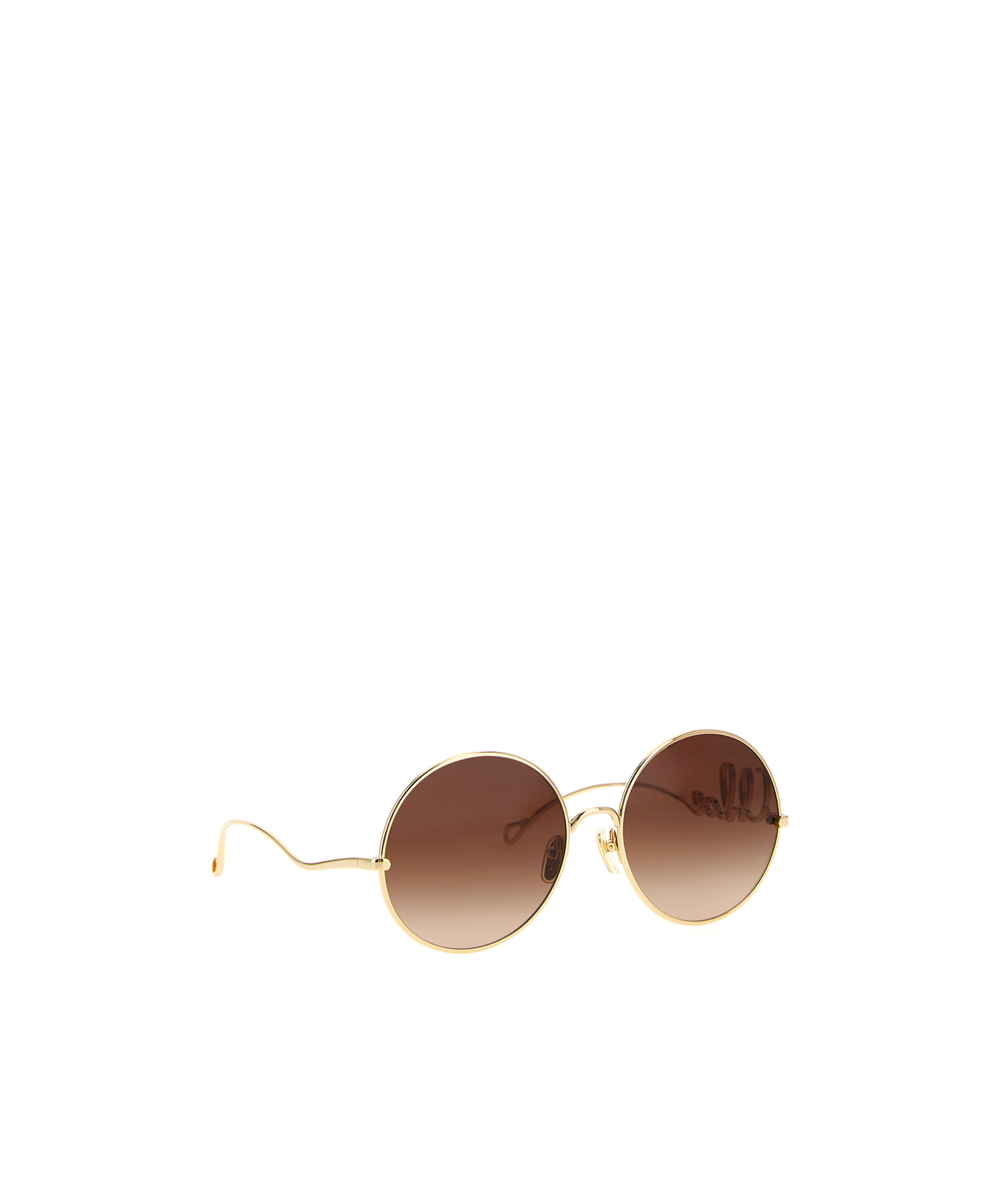 Chloé Round Frame Sunglasses Featuring Curved Temples In Brown