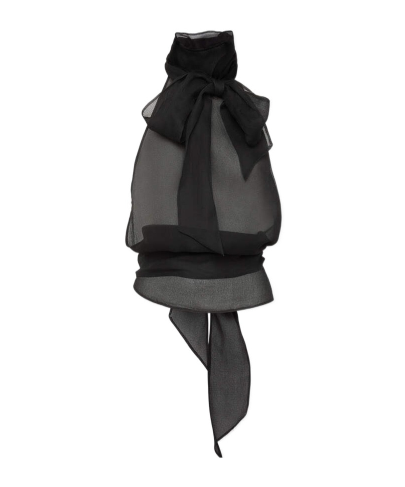 Dsquared2 'bow Layered Sheer Sleeveless Top' In Black