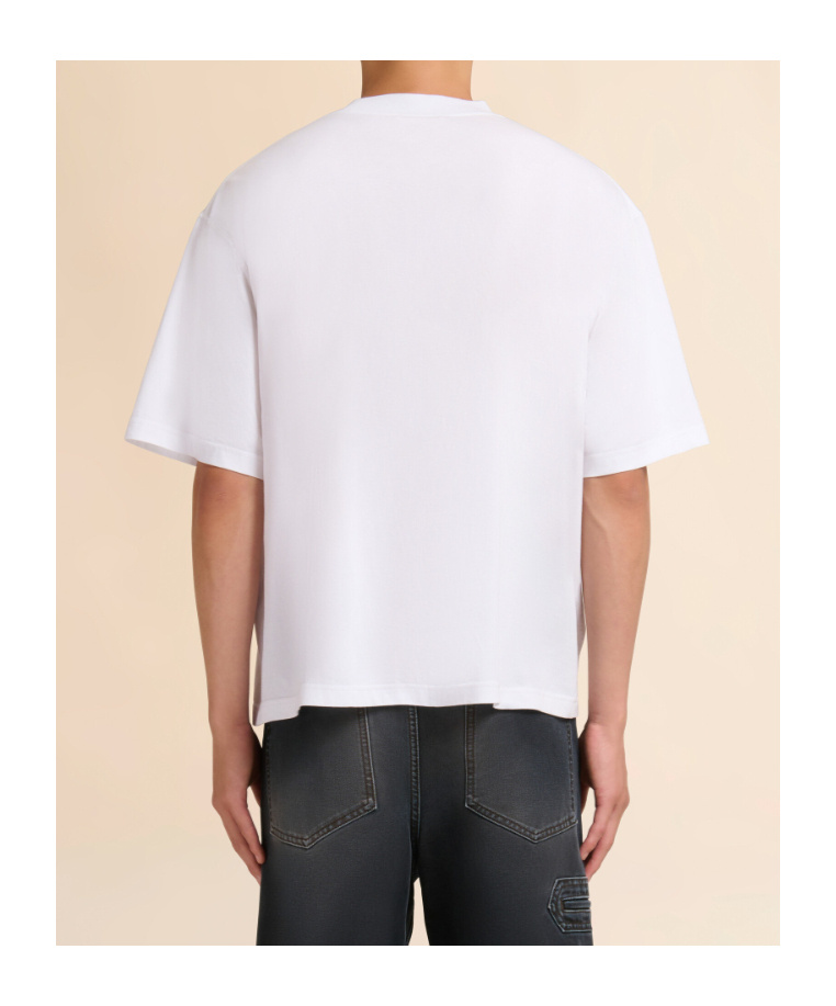 Marni Cotton T-shirt With Flocked Animal Alphabet Logo In White