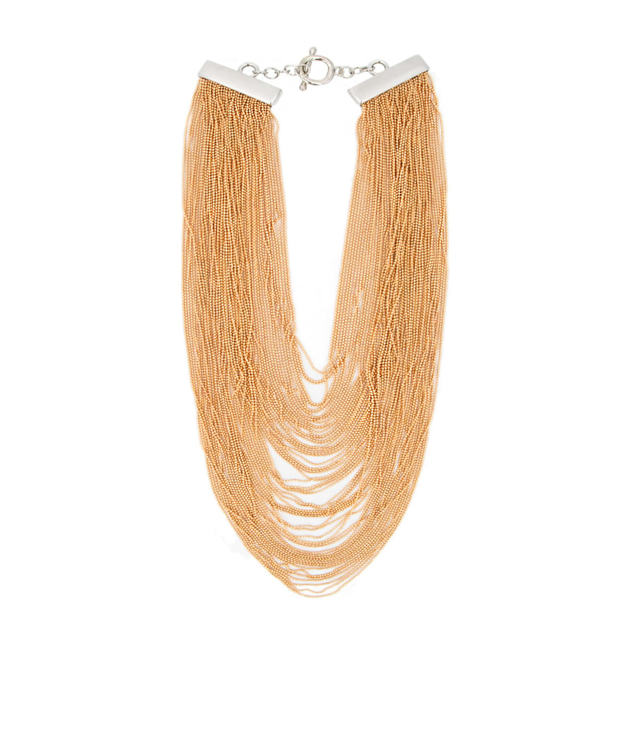 Fabiana Filippi Multi-strand Blush Necklace With Metallic Clasps In Metallic