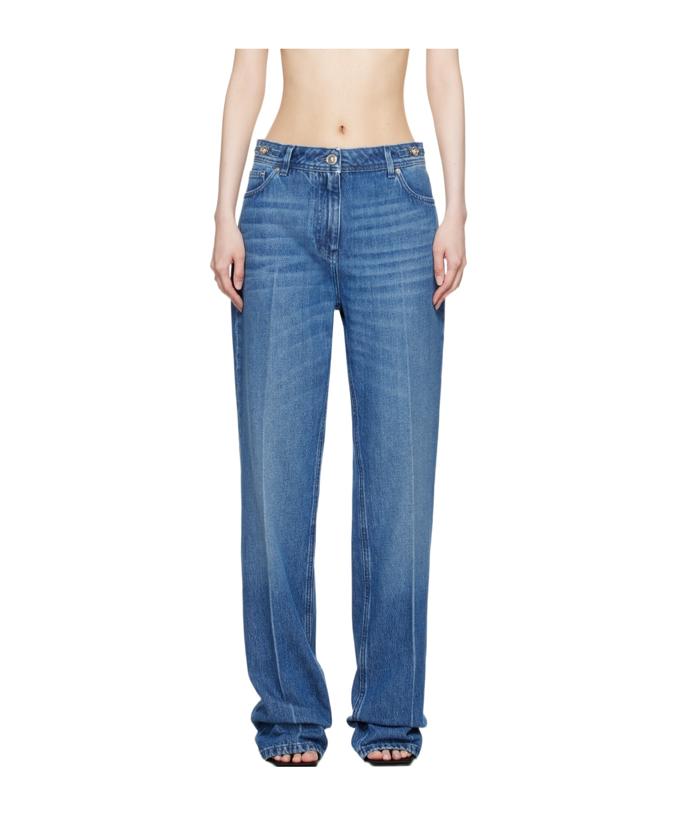 Versace Medusa 95 Straight-leg Jeans In Blue