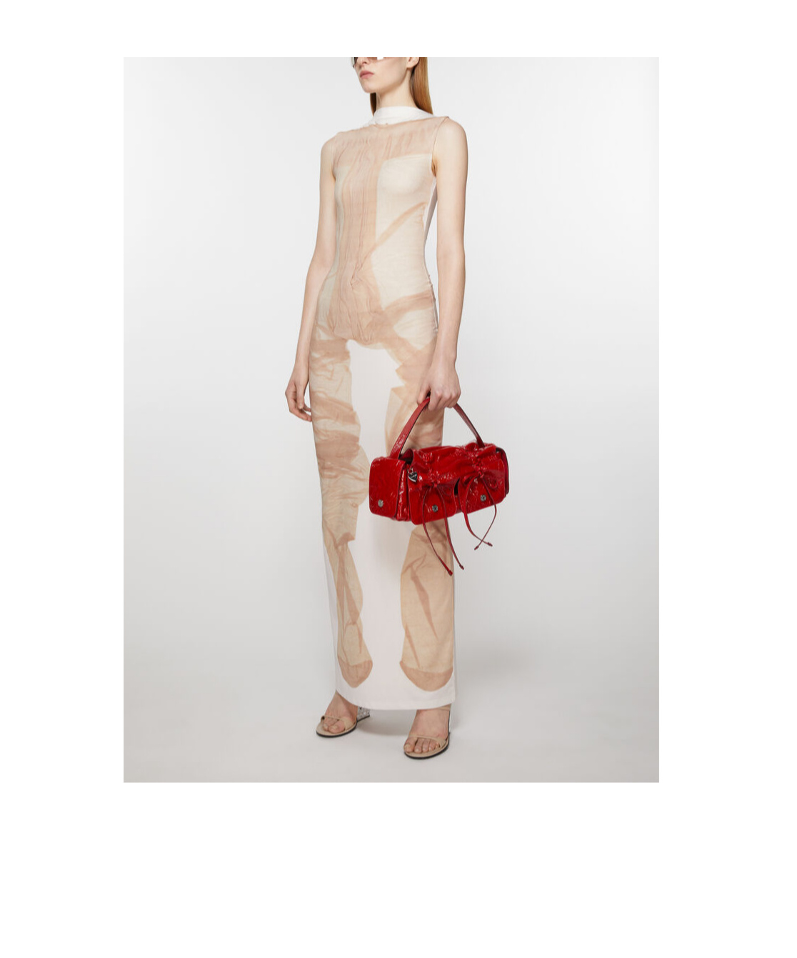 Acne Studios Multi-pocket Pleated Handbag In Red