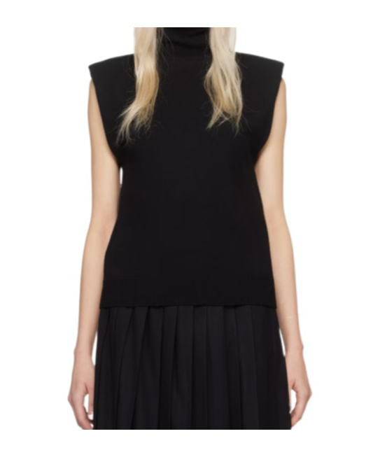 THE FRANKIE SHOP NADIA ROLLNECK WOOL SWEATER VEST