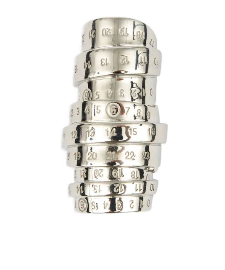Mm6 Maison Margiela 'numeric' Ring In Silver-tone