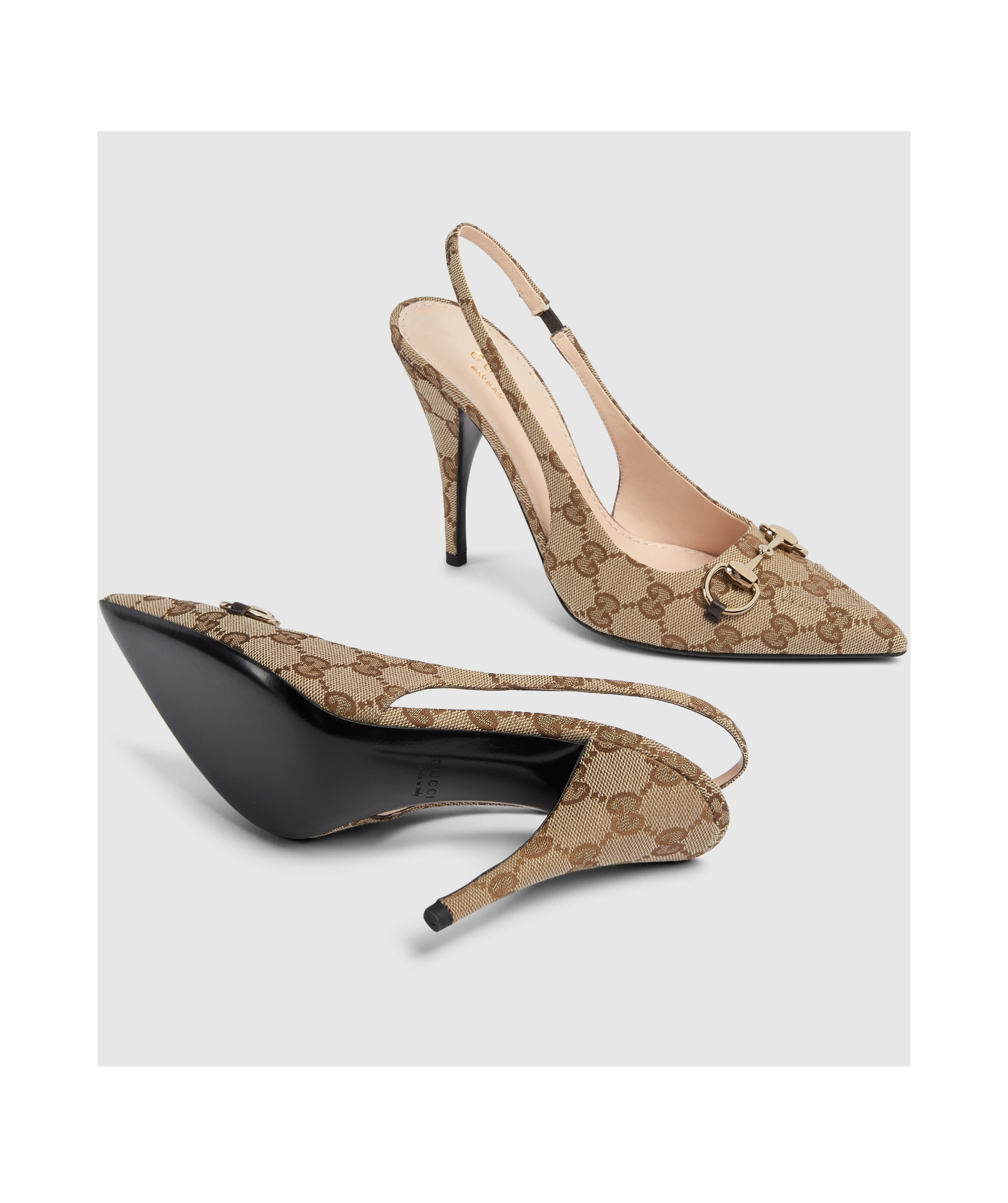 Gucci Gg Slack-heeled Heels In Animal Print
