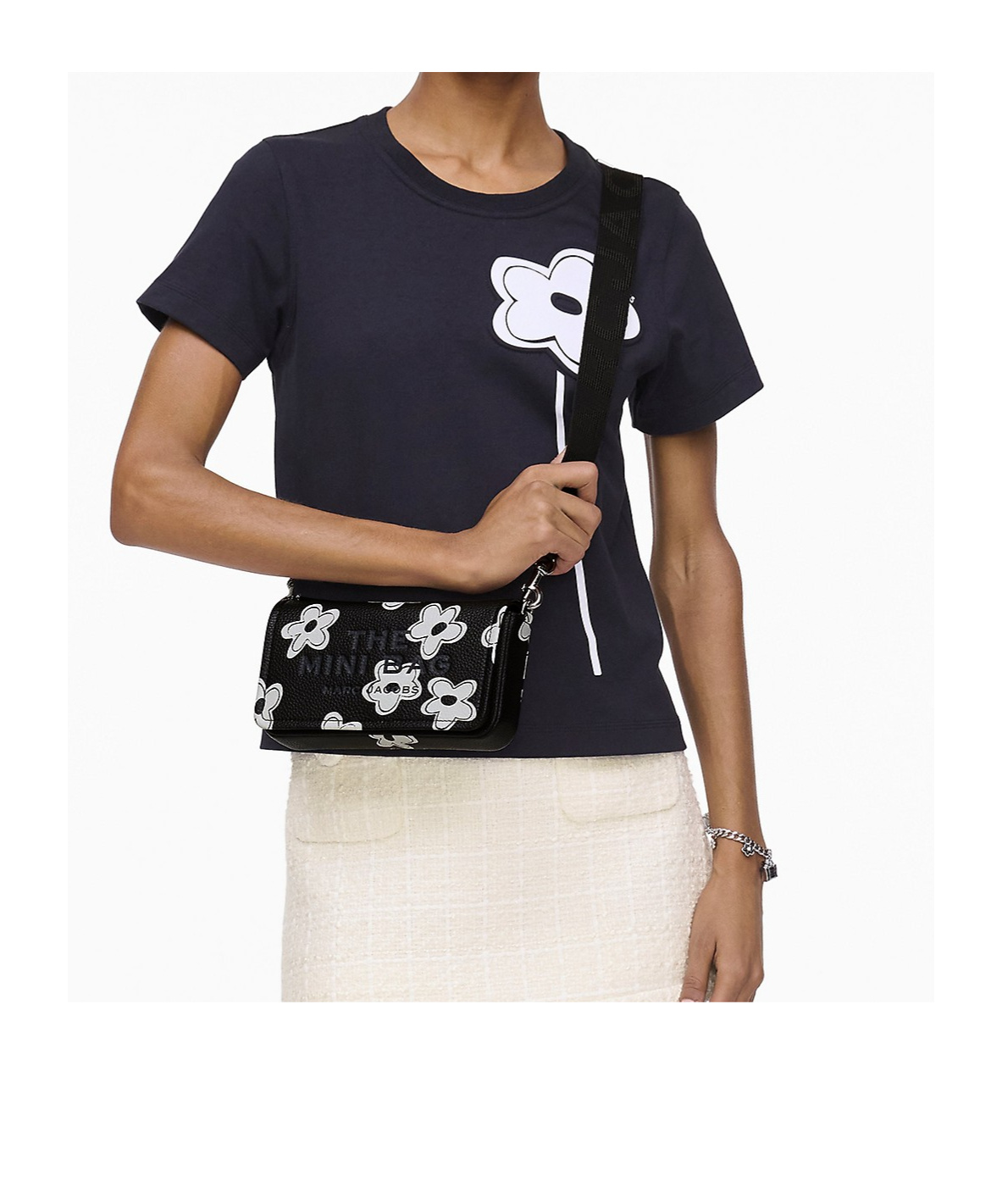 Marc Jacobs Textured Black Leather Mini Bag In Black