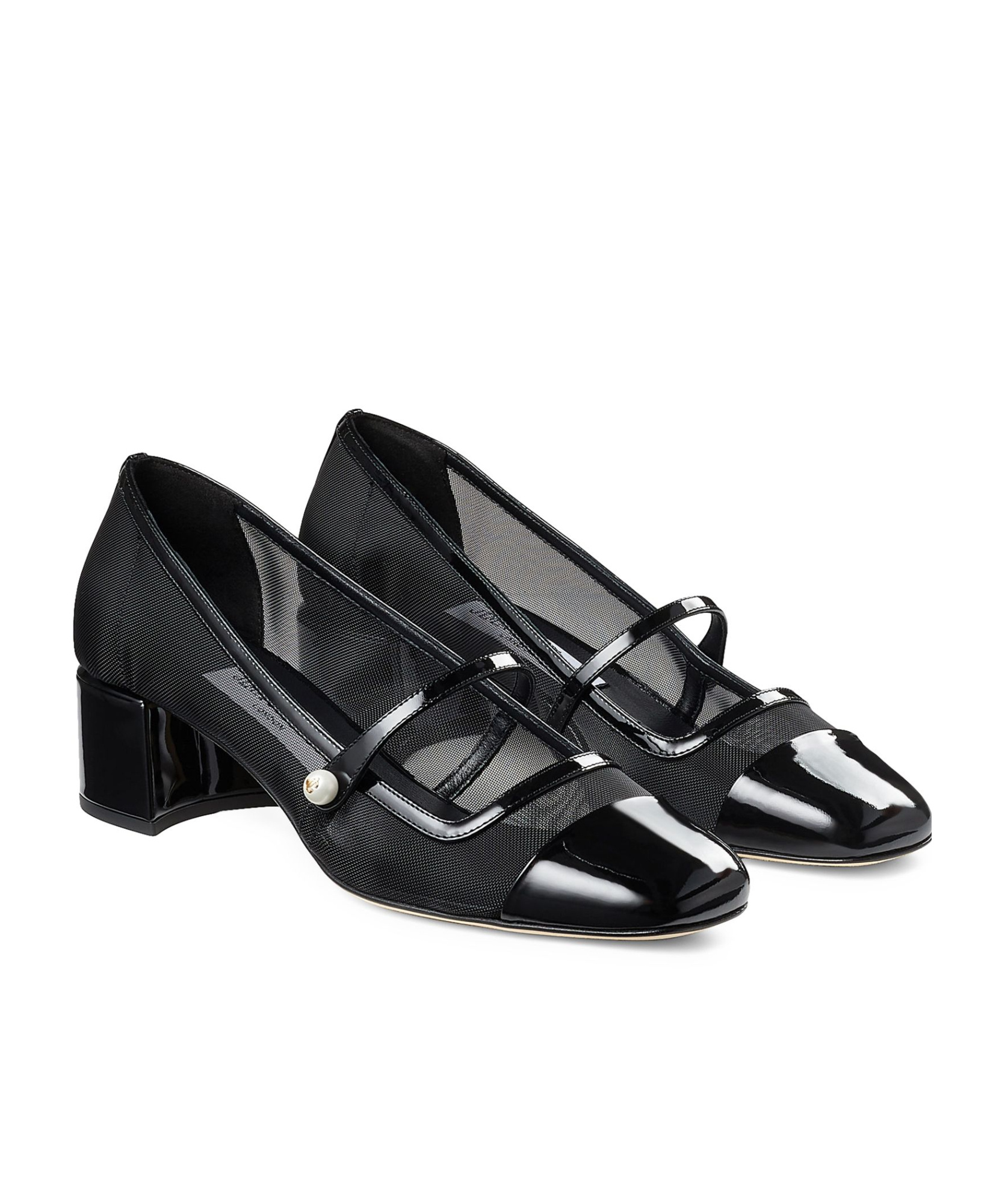 Shop Jimmy Choo Elisa 45 Shallow High Heels In Black