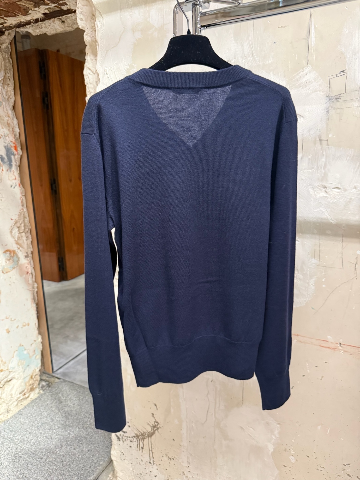 Balenciaga V-neck Sweater In Blue