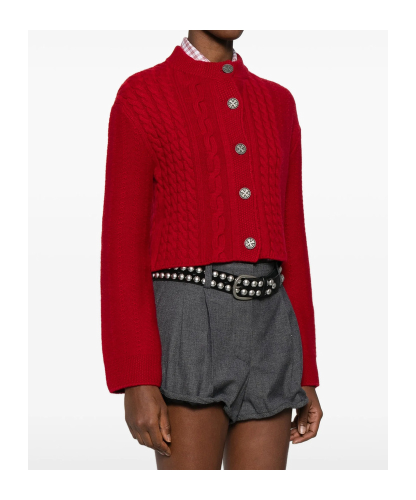 Enfants Riches Deprimes Long-sleeved Knitted Cardigan In Red