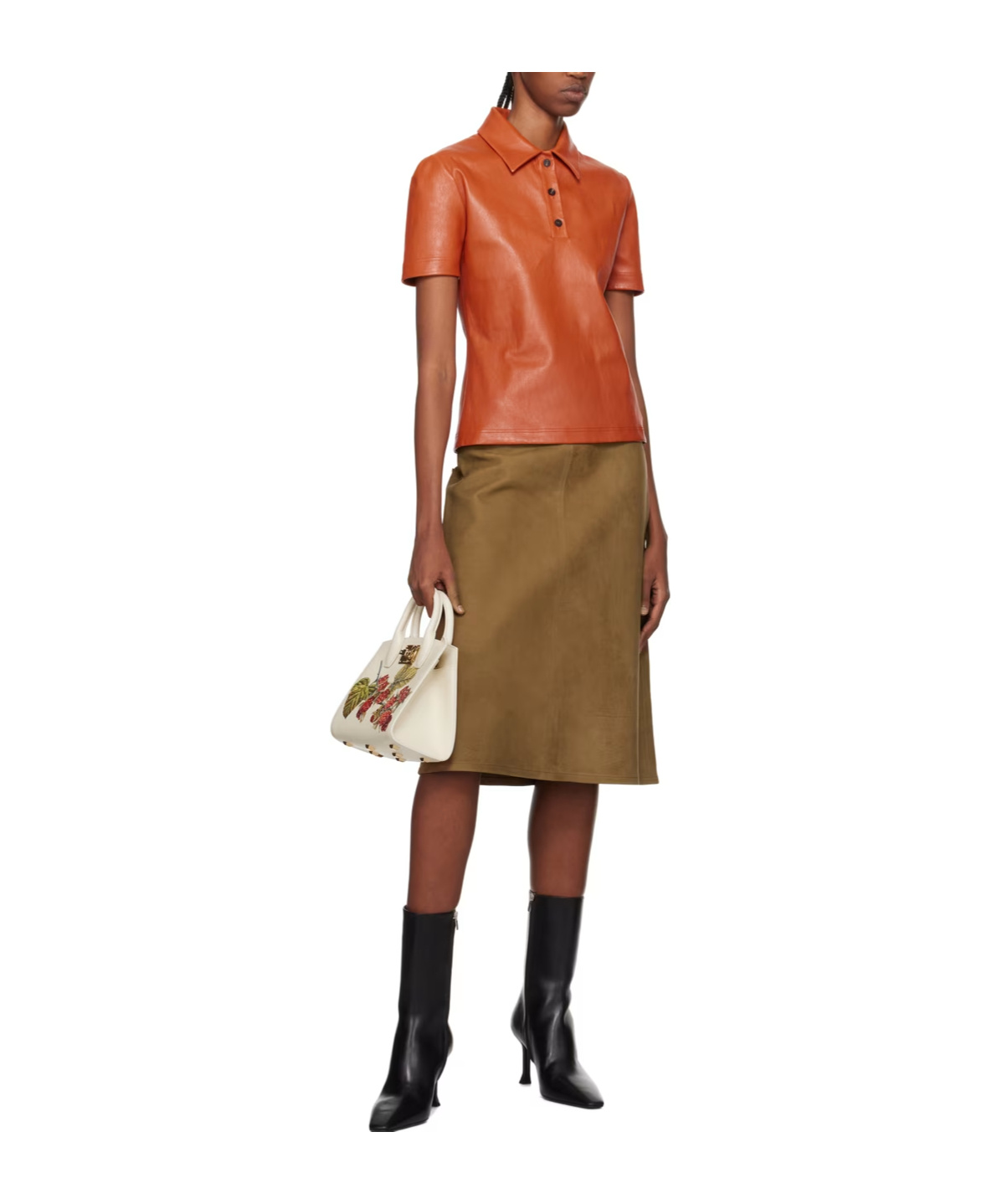 Ferragamo Brown A-line Midi Skirt In Brown