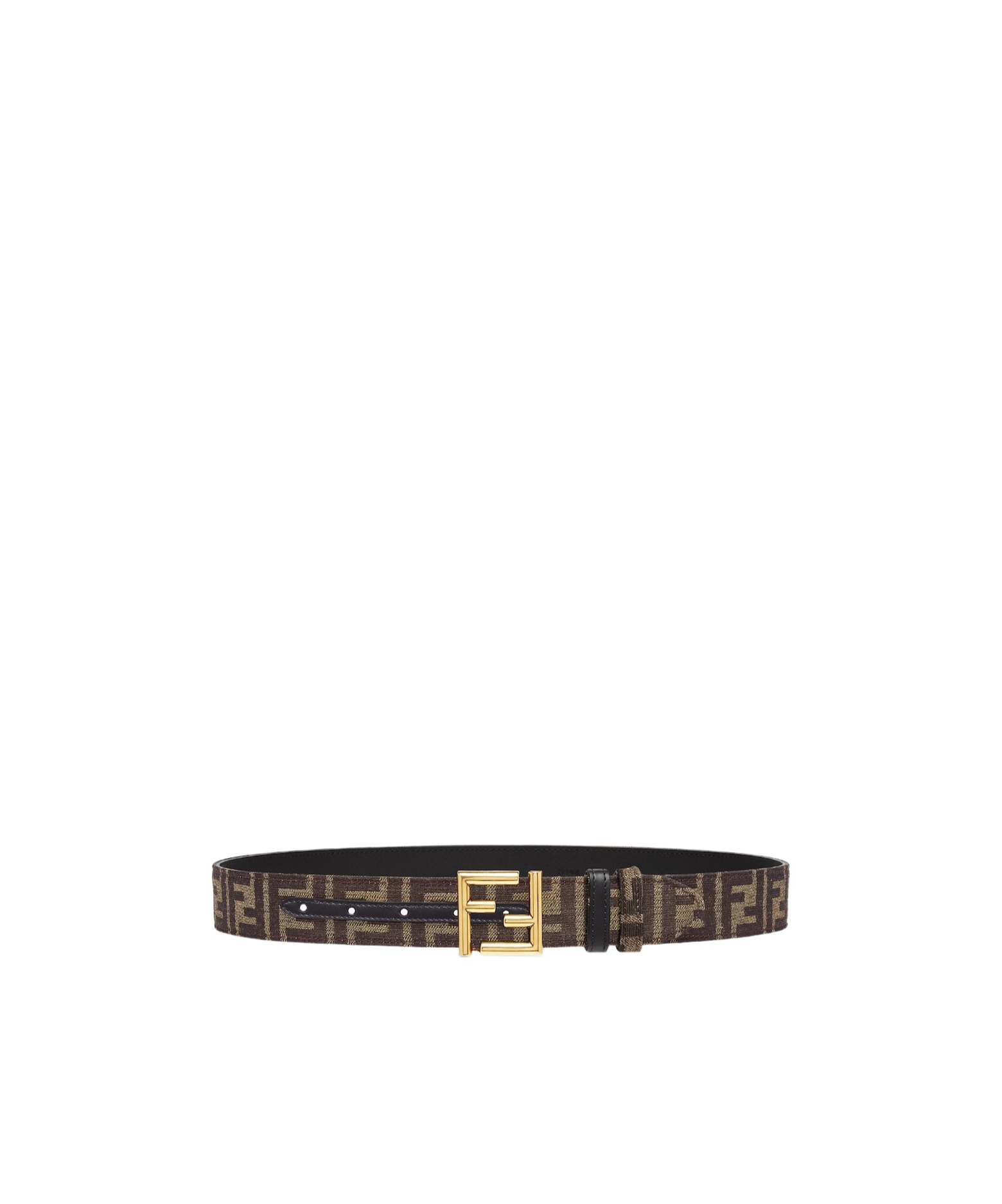 Shop Fendi Black Leather And Ff Fabric Reversible Belt