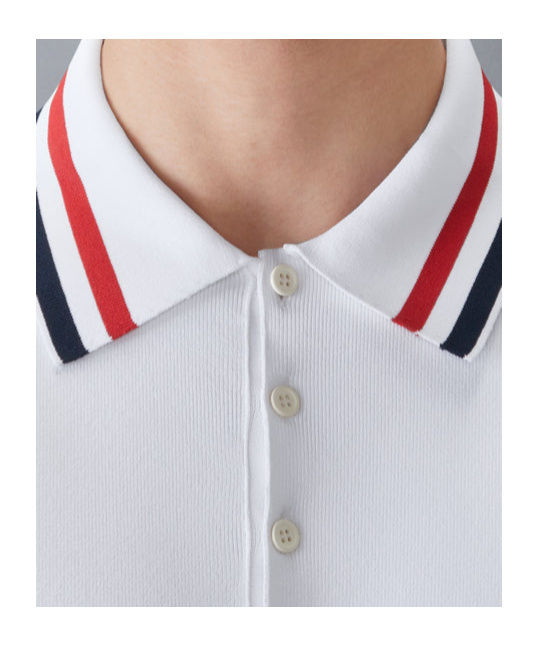 Thom Browne Short Sleeve Polo Shirt In White