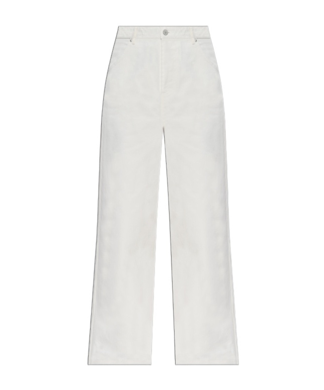 Shop Officine Generale Belt-loop Jeans In White