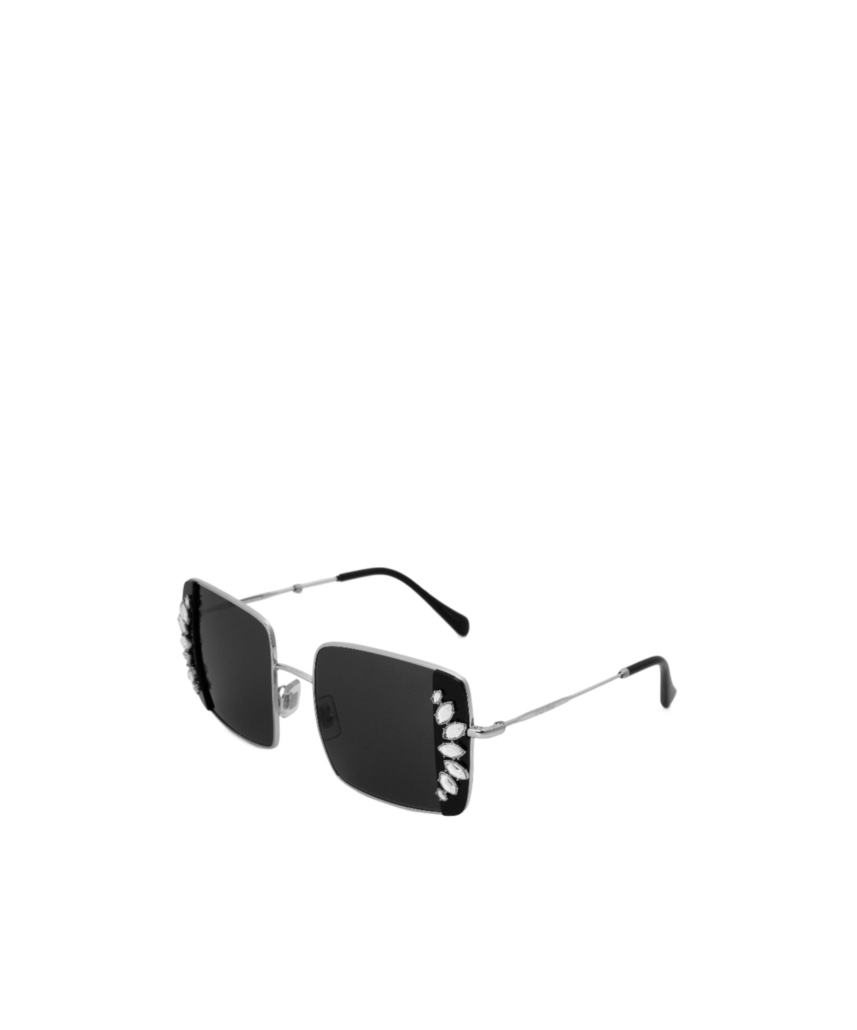 Miu Miu Large Frame Crystal Sunglasses In Black