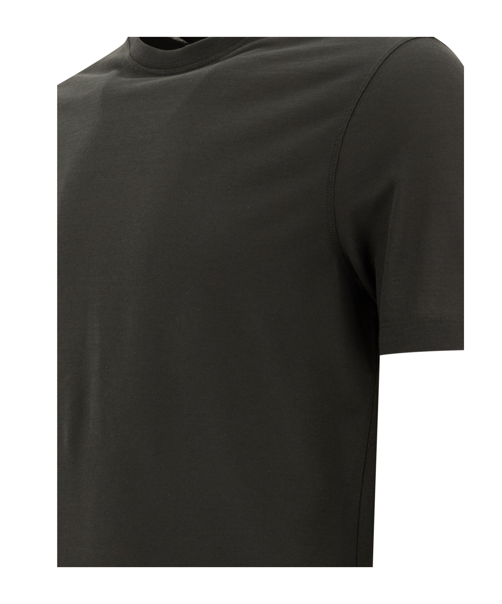 Zanone Crew Neck T-shirts Short Sleeves In Black