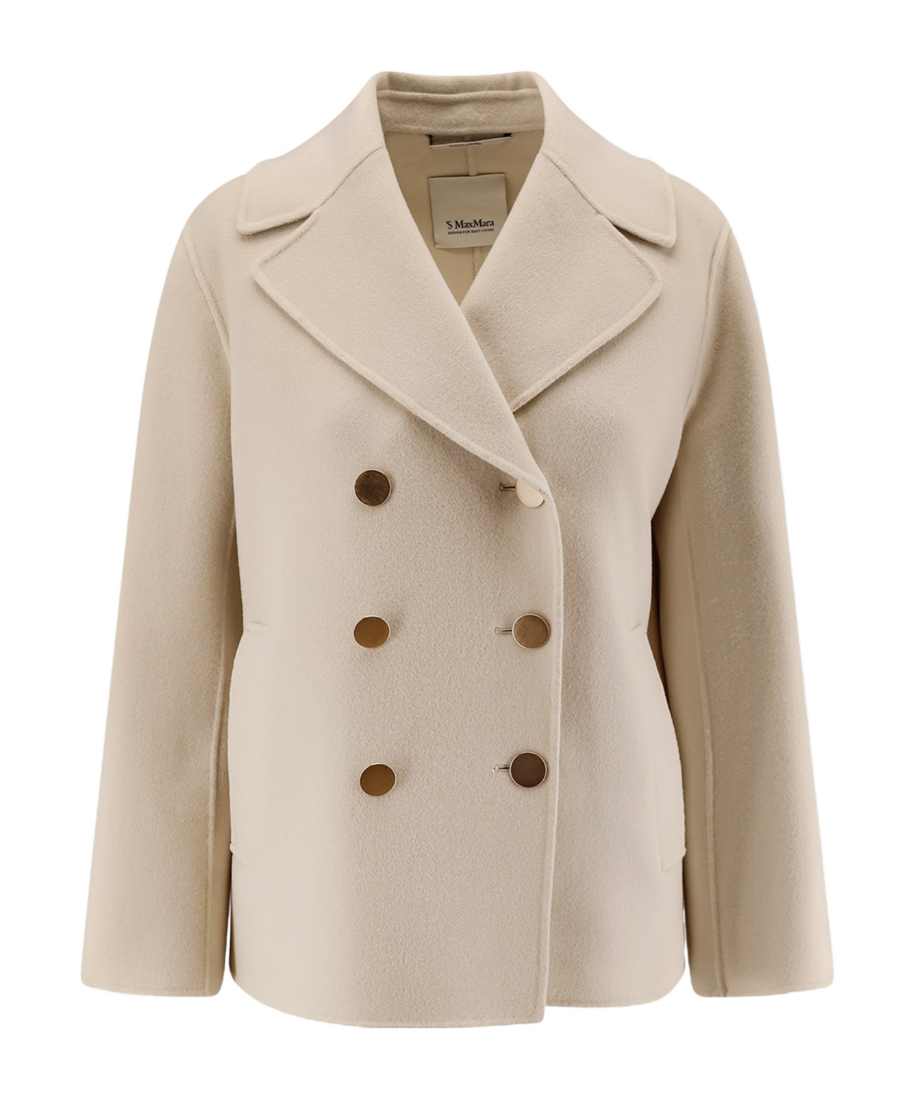 Max Mara Long-sleeved Wool Casual Jacket In Brown