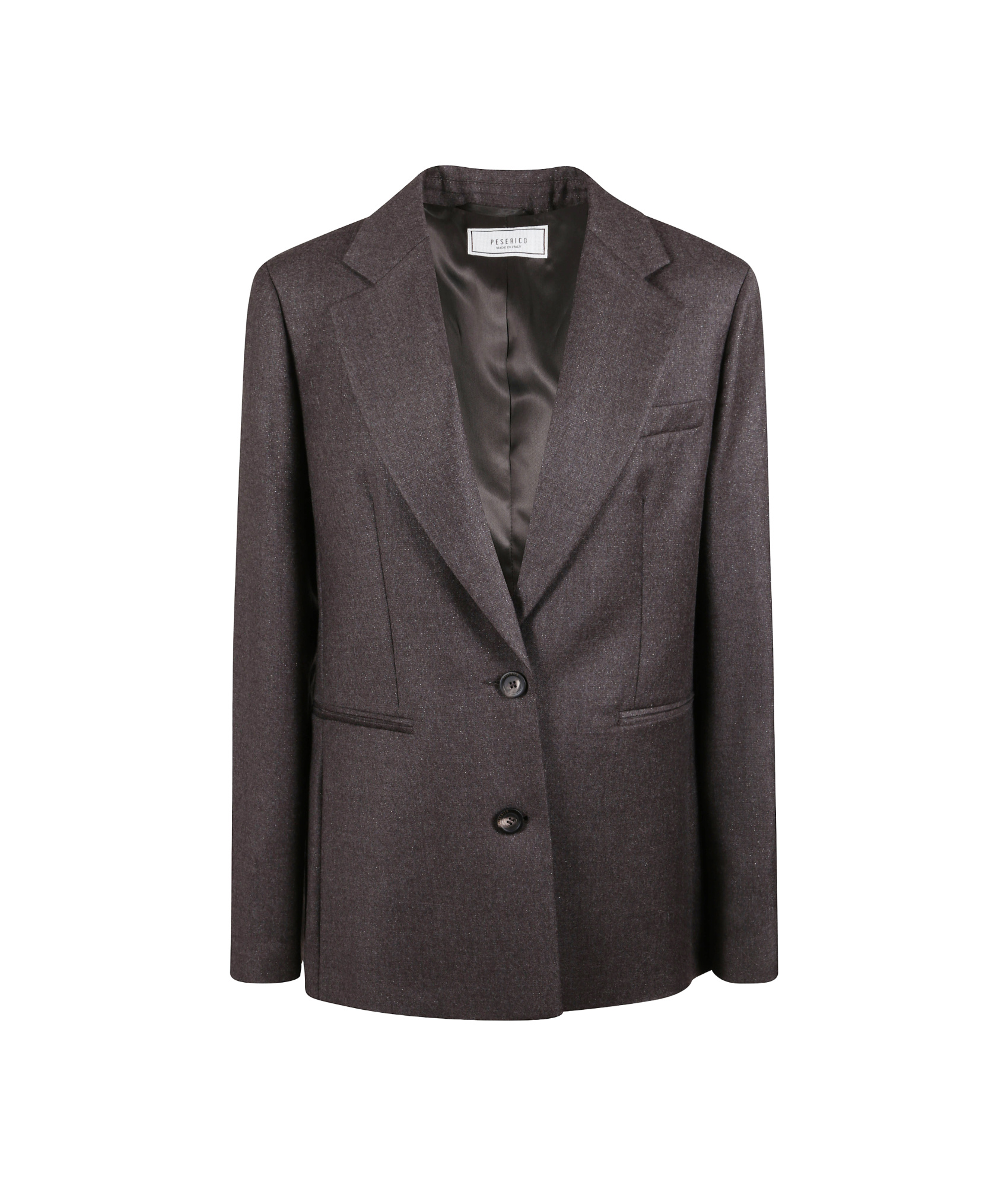 Peserico Single-breasted Wool Blazer In Brown