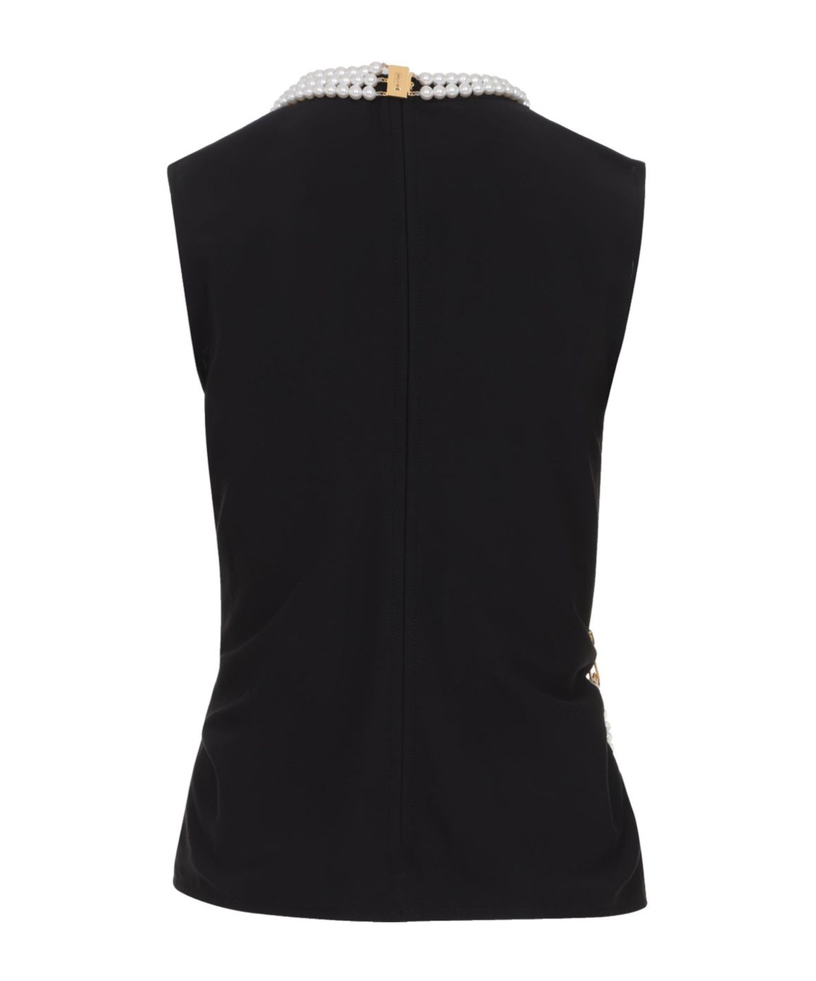 Moschino Flared Hem Knot Detailing Pearl Embellishments In Black