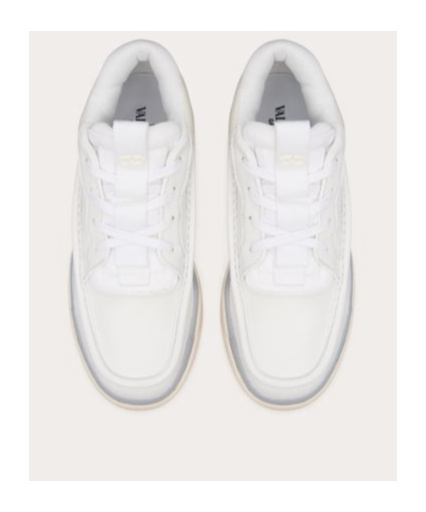 Valentino Calf Leather And Fabric Mid-top Runboot Sneakers In White