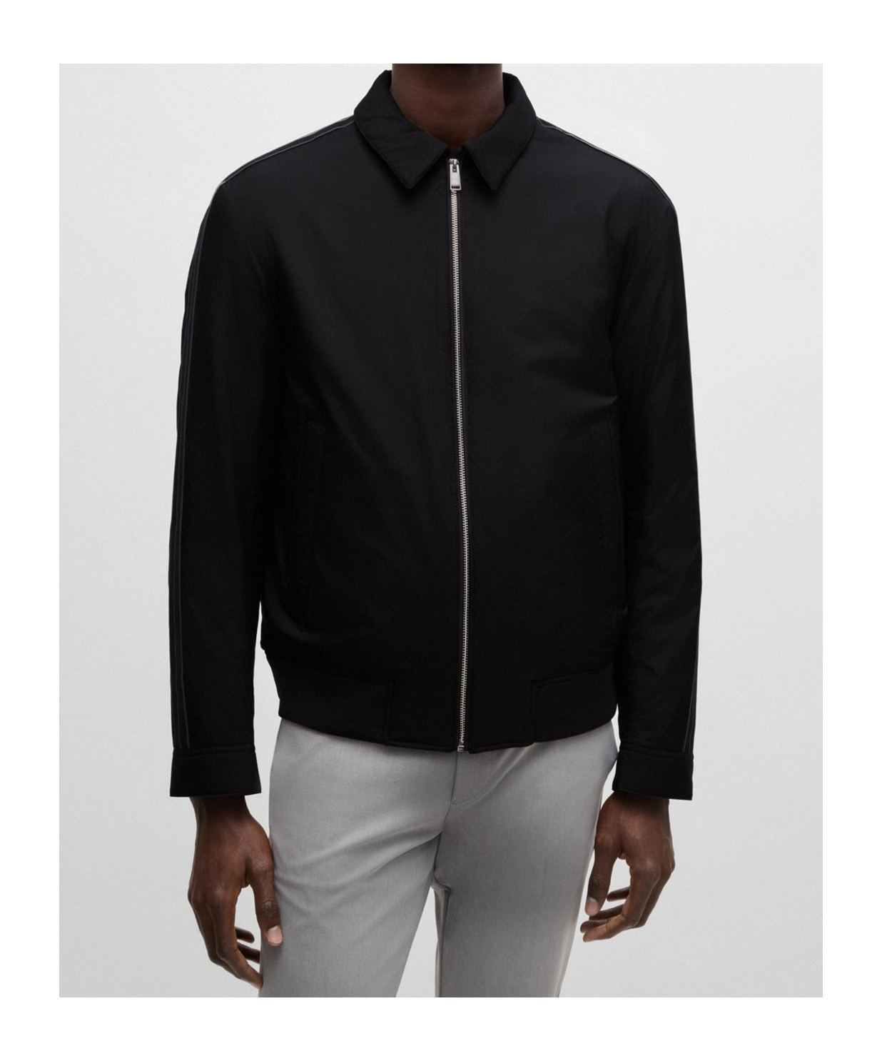 Hugo Boss Long-sleeved Casual Jacket In Black