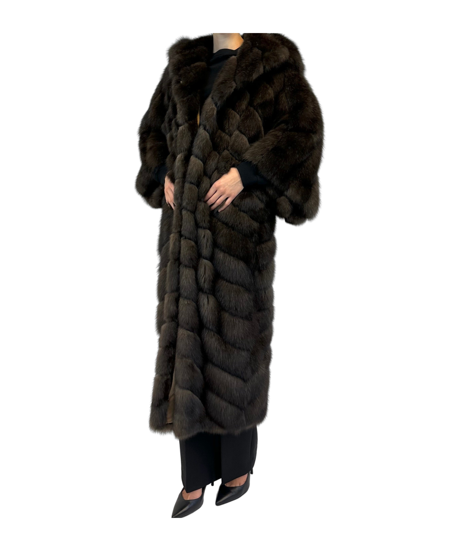 Liska Long-sleeved Coat In Black
