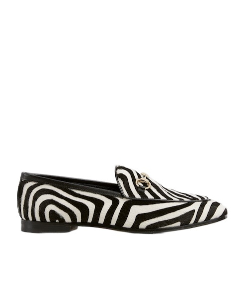 Gucci Zebra-print Calf Hair Loafers In Black