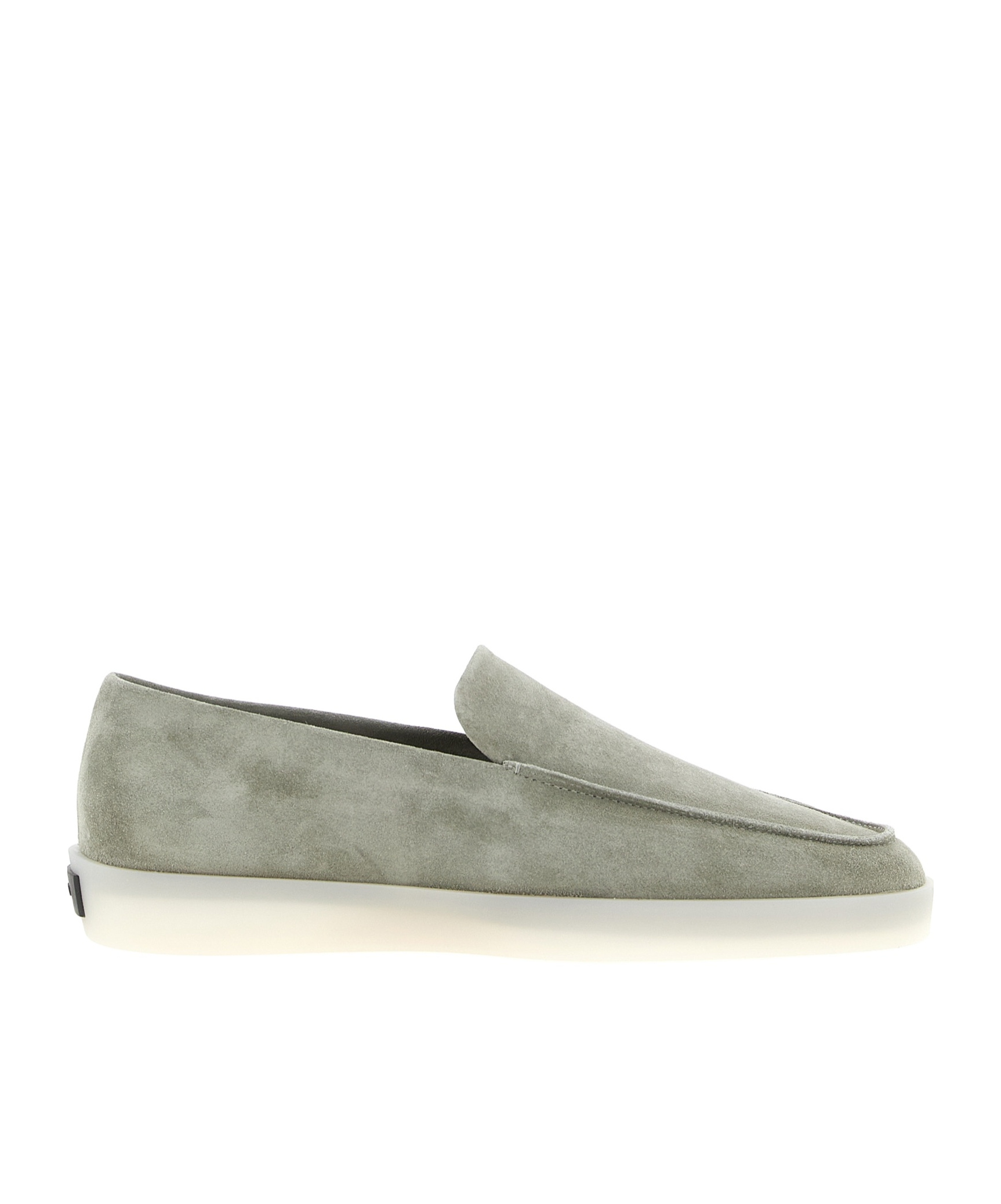 Fear Of God Suede Round Toe Loafers With Rubber Sole In Metallic