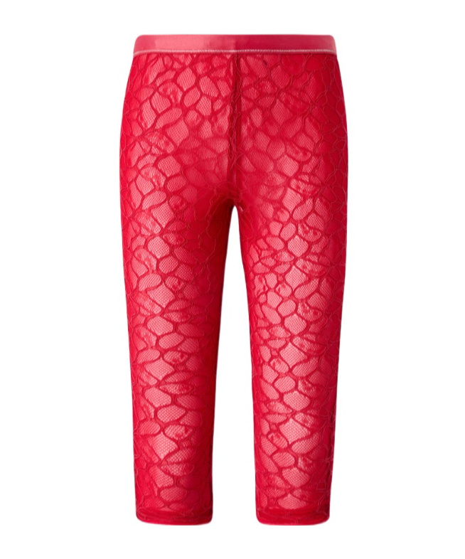 Pinko Knee-high Leggings In Stretch Lace In Red