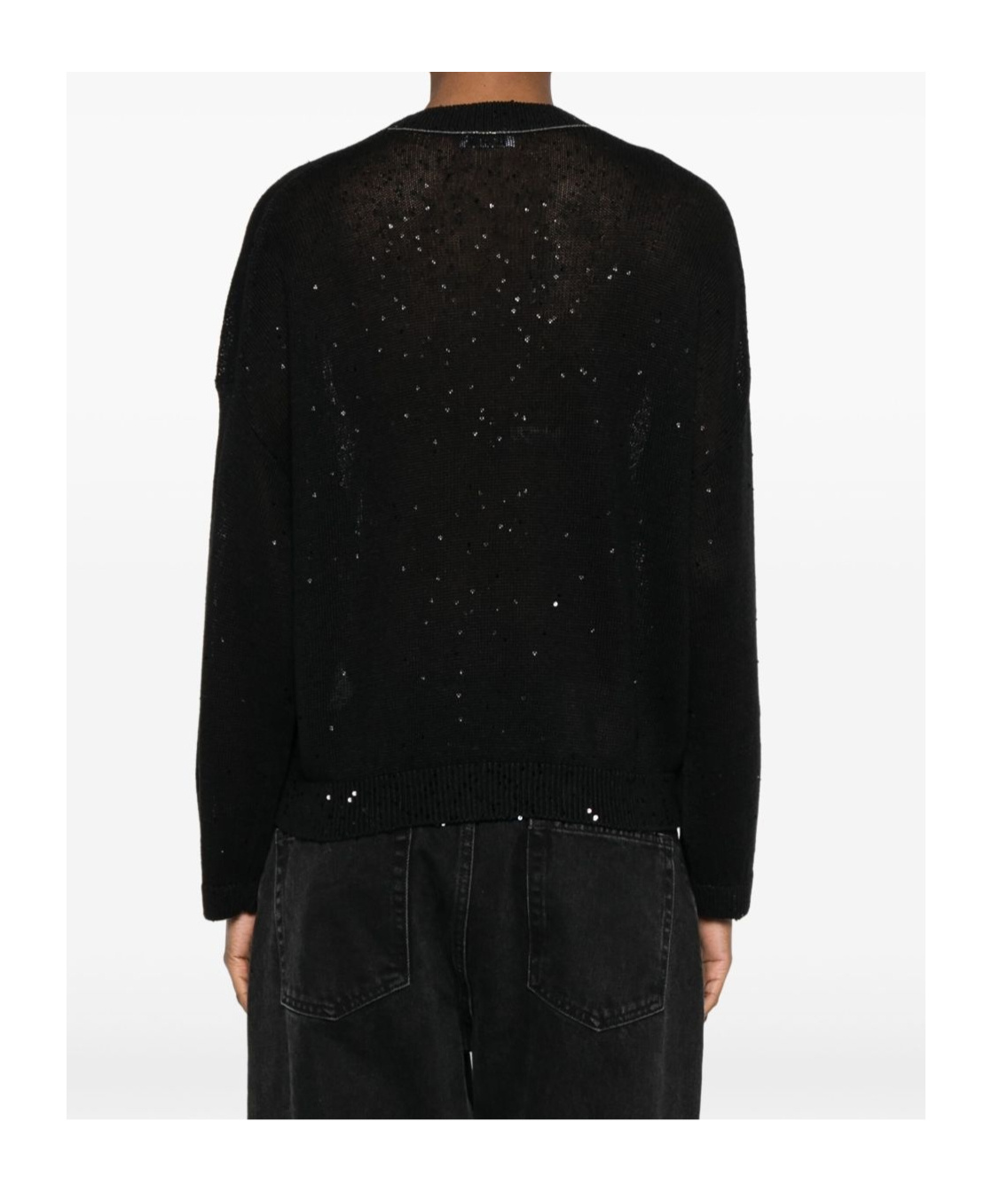 Brunello Cucinelli Sequin-embellished Sweater In Black