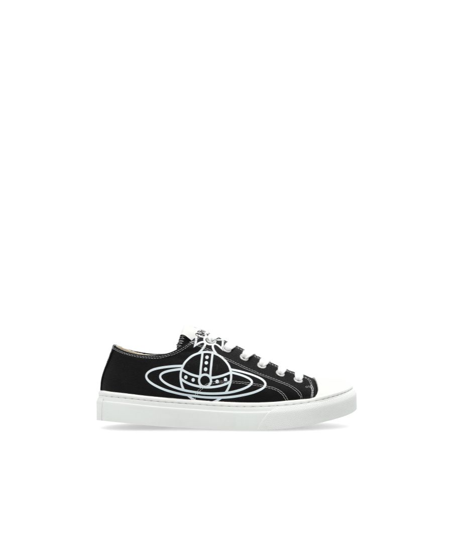 Vivienne Westwood Low-top Sneakers With Bold Logo Graphic In Black