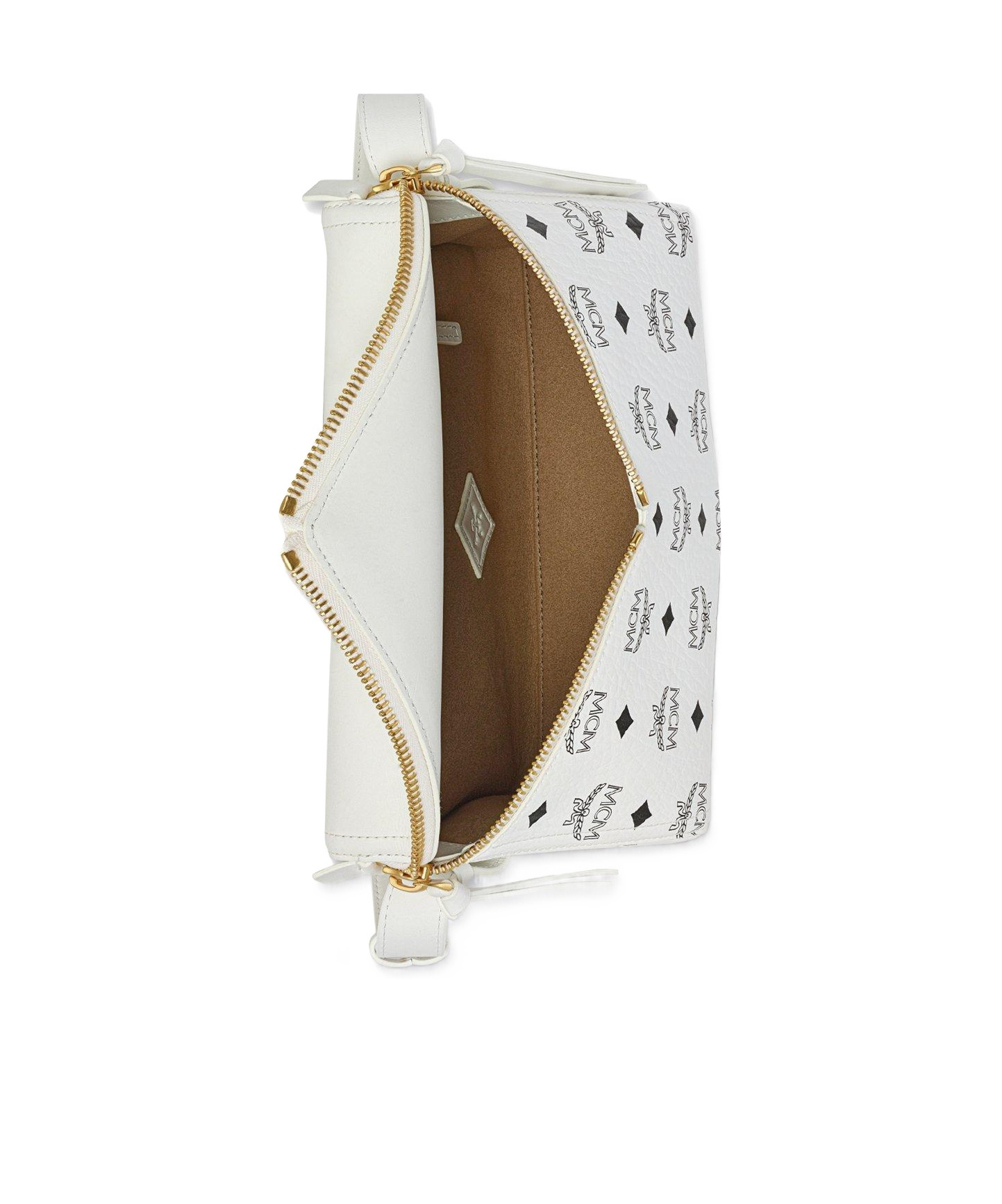 Mcm Diamant Visetos Shoulder Bag In White