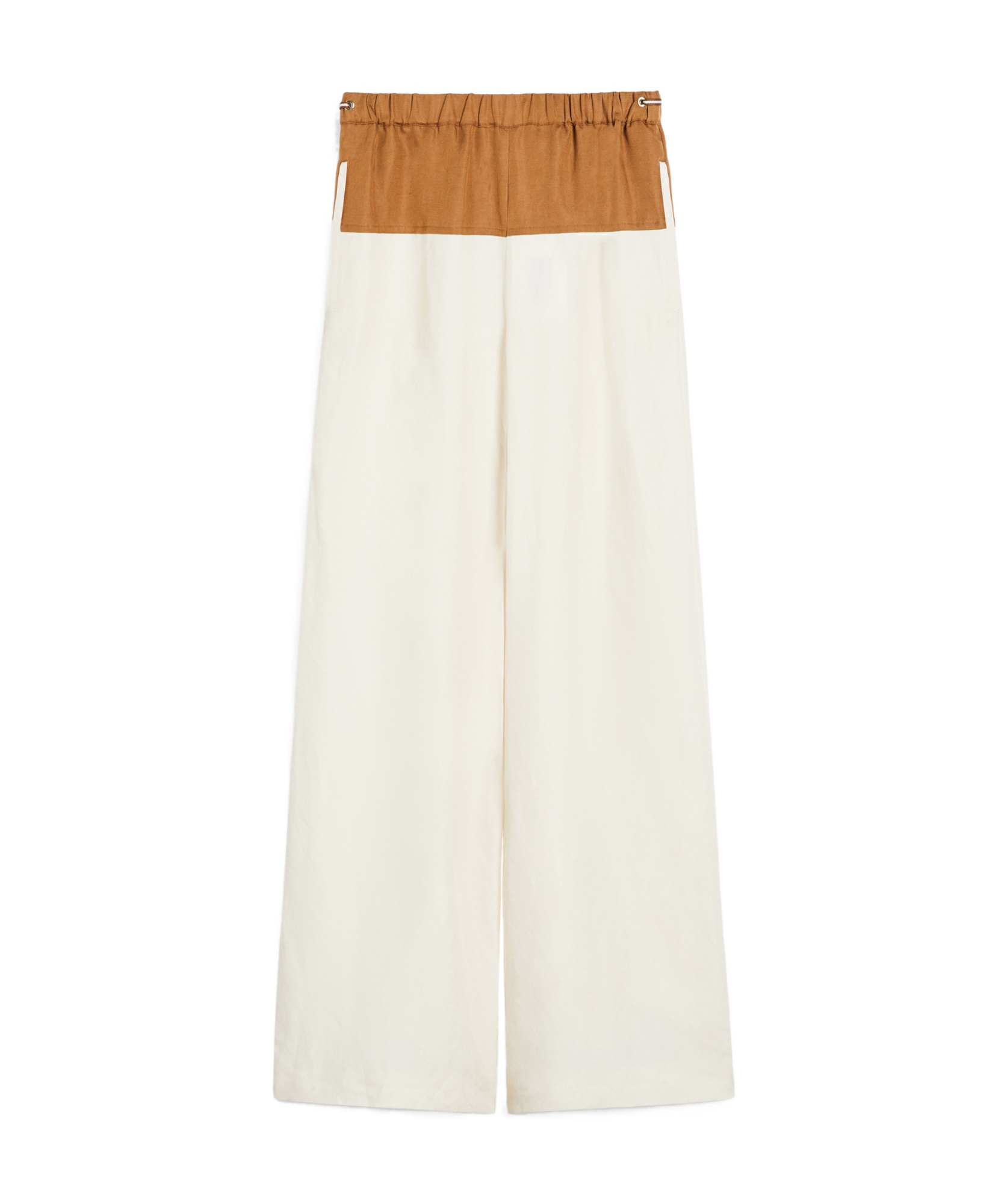 Max Mara Elastic Waist Casual Pants In White