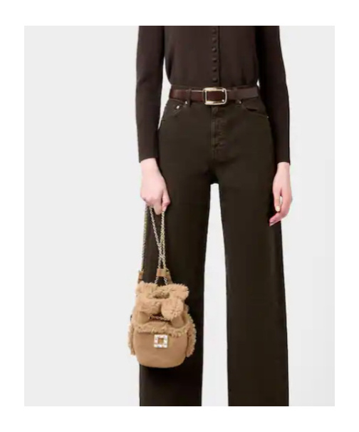 Roger Vivier Tres Vivier Backpack In Suede And Shearling In Brown