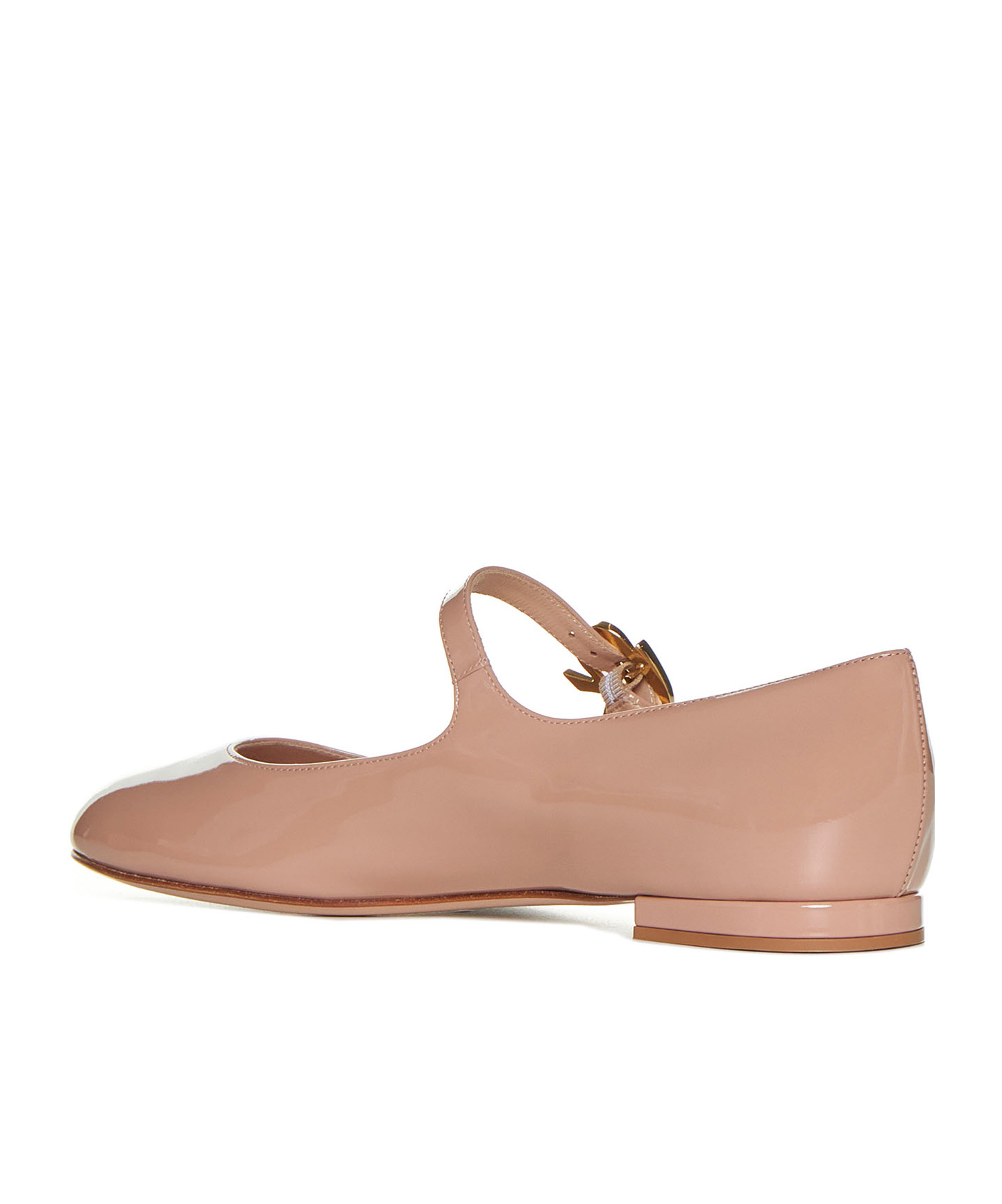 Shop Gianvito Rossi Mary Ribbon 05 Leather Ballerina Shoes In Nude
