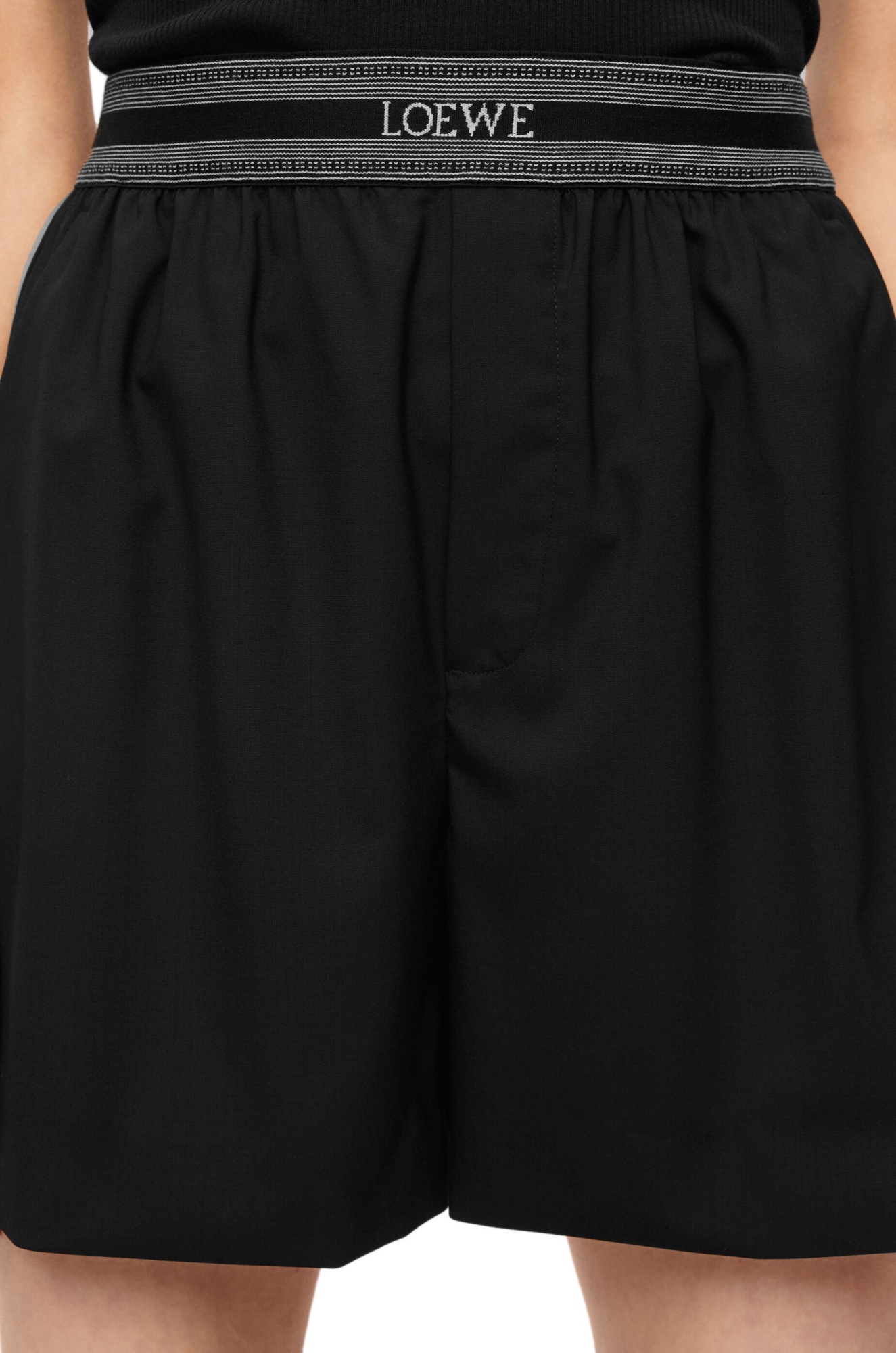 Loewe Wool Shorts In Black