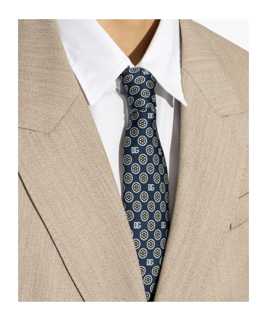 Dolce & Gabbana Silk Patterned Tie In Black