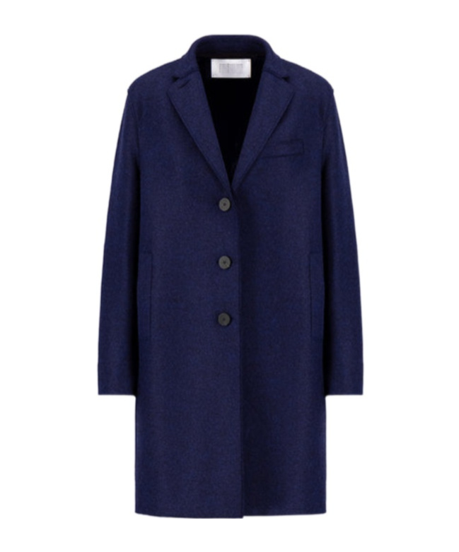 Harris Wharf London Topcoat Pressed Wool In Blue