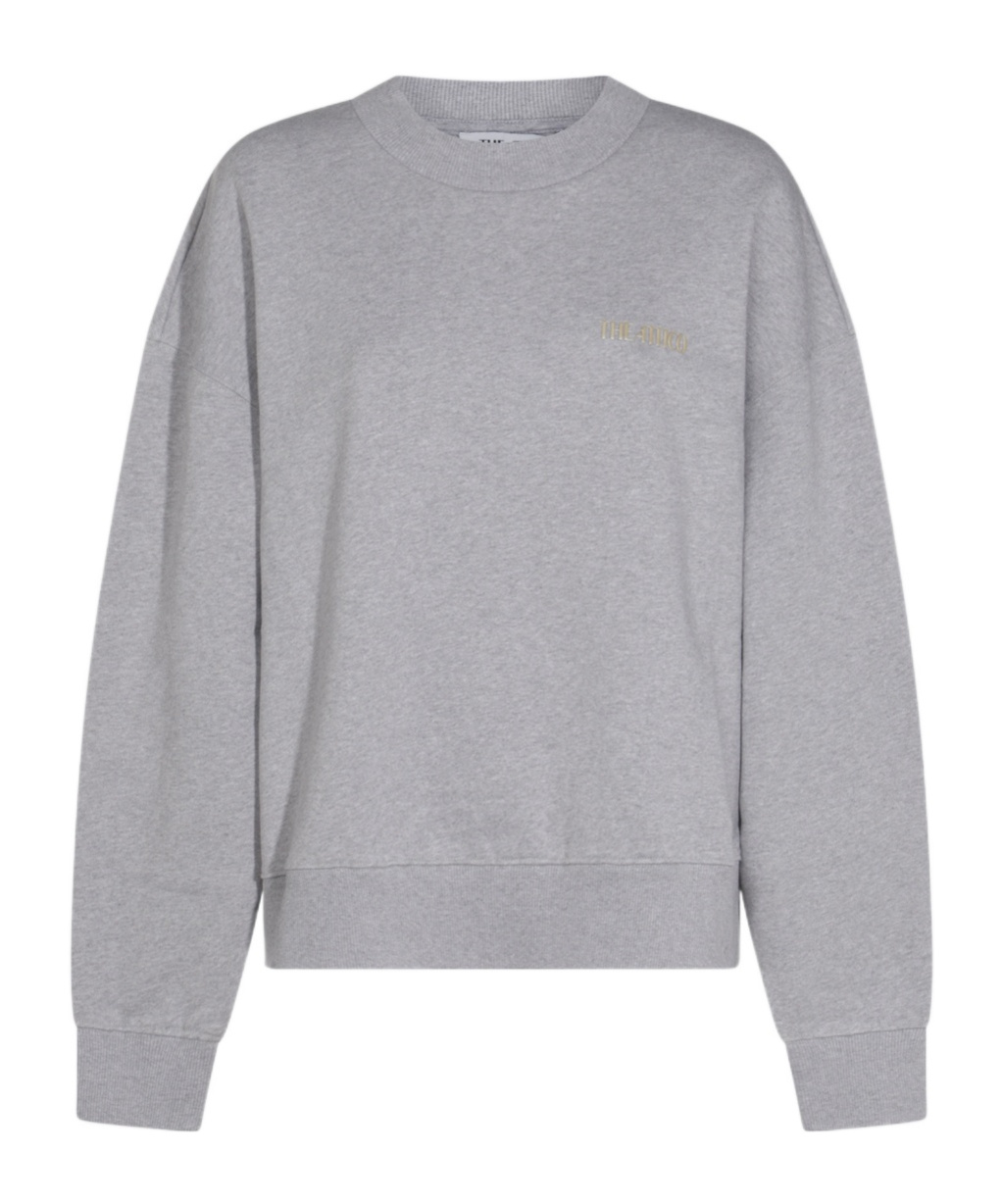 Attico Grey Crewneck Logo Pullover In Gray