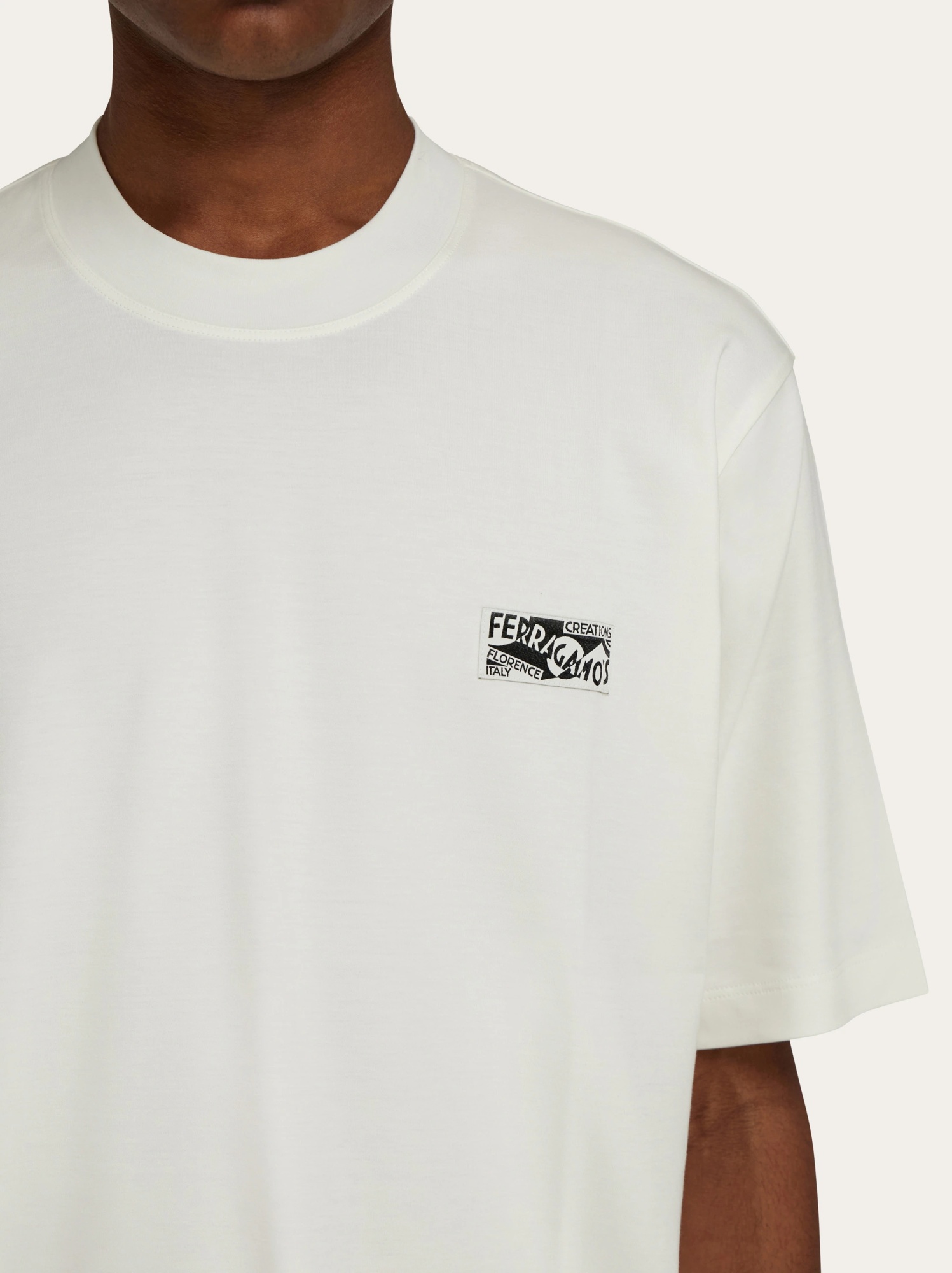 Ferragamo Logo Round-necked T-shirt In White