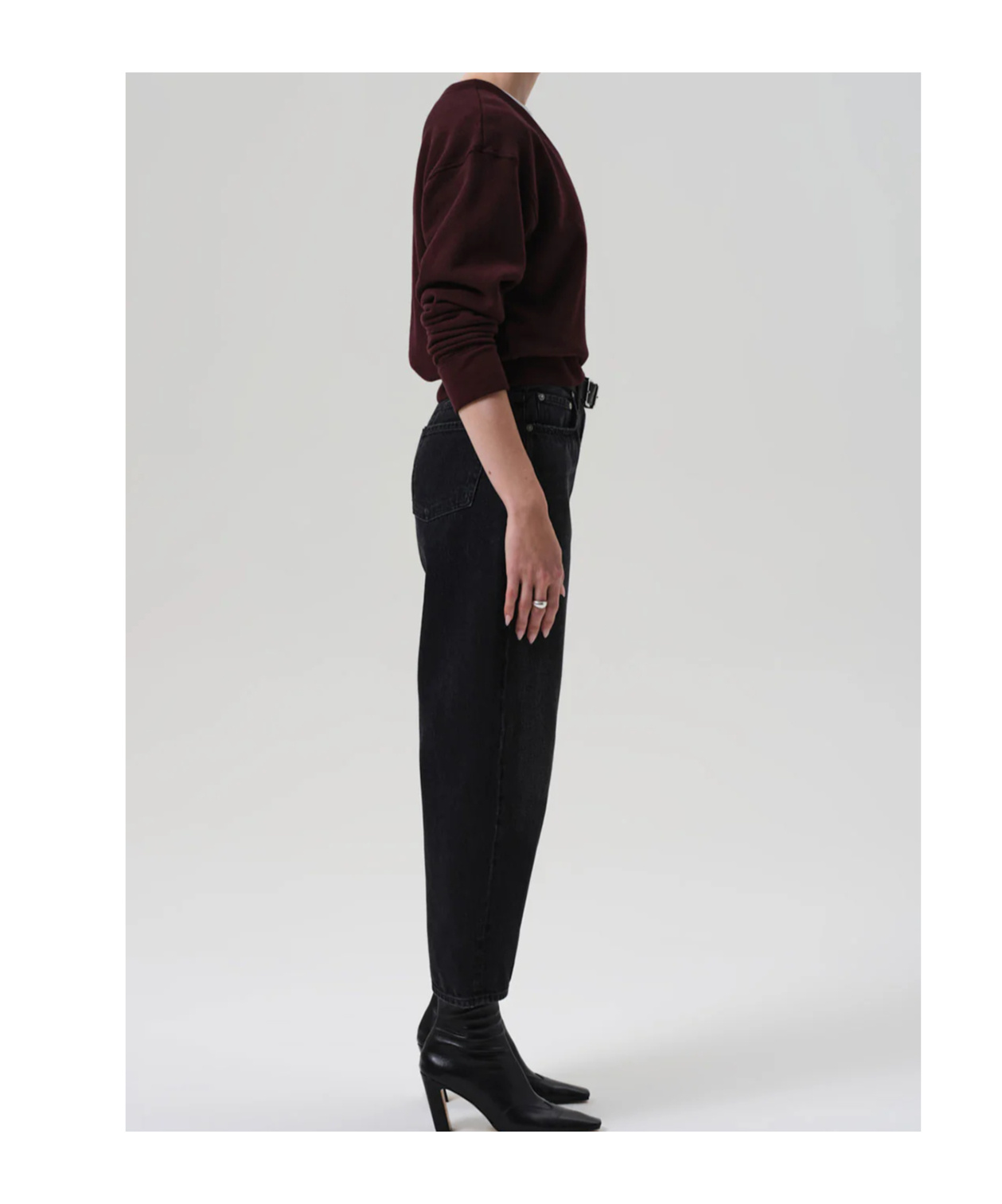 Citizen Of Humanity Black Annina High Rise Wide Leg 33 Jeans In Black