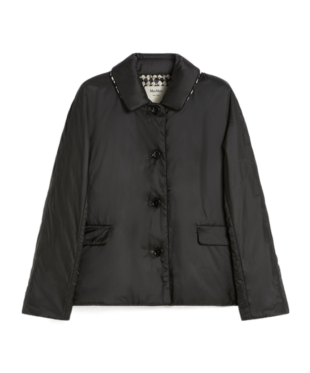 Max Mara Double-sided Cotton Jacket In Black