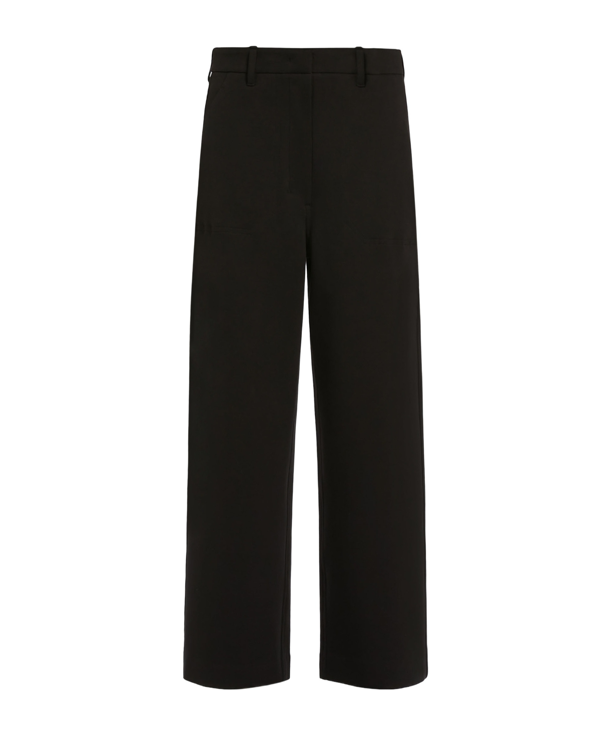 Max Mara Wide-leg Pants With Clean Waistband In Black