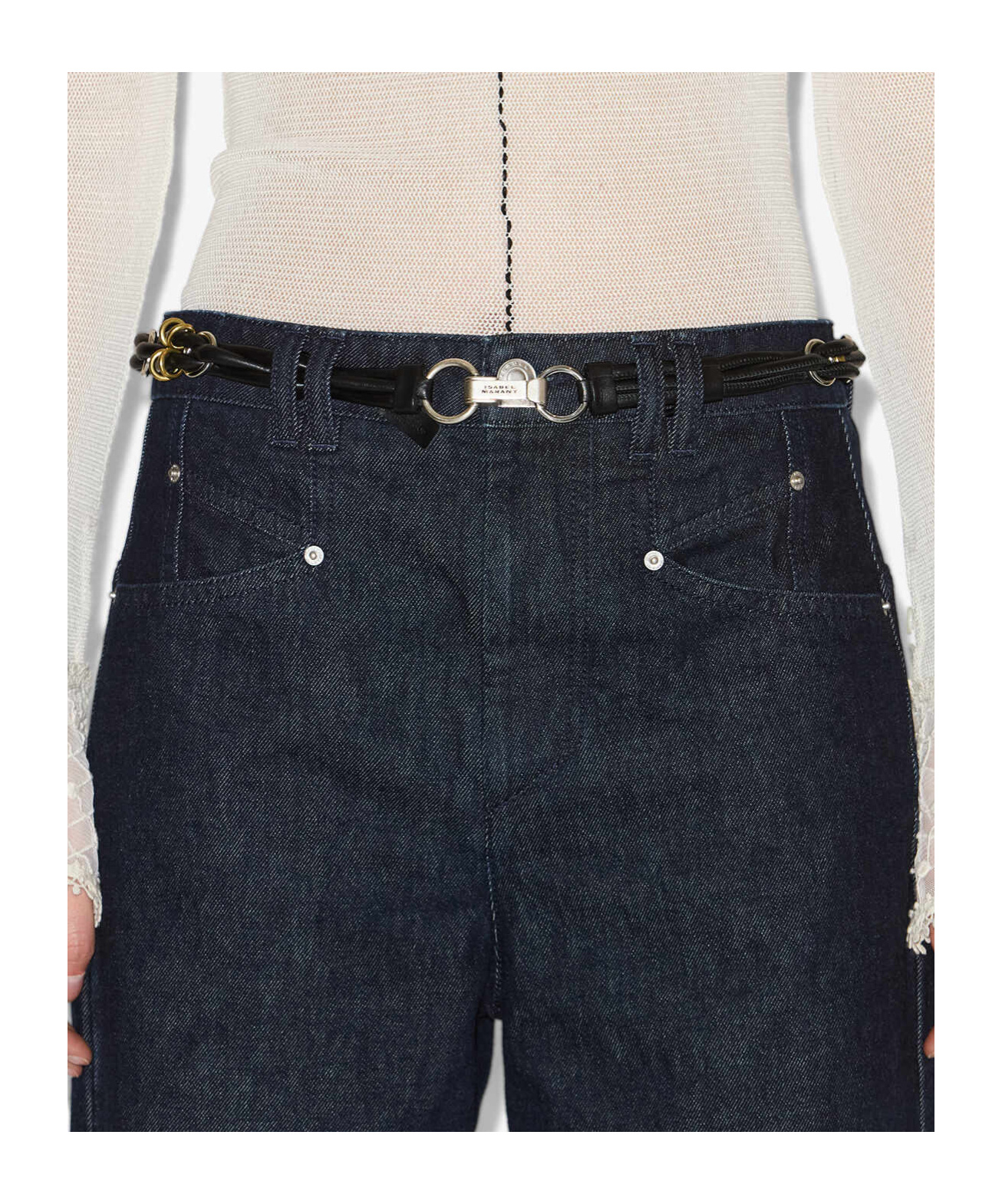 Isabel Marant Mina Braided Leather Belt In Black