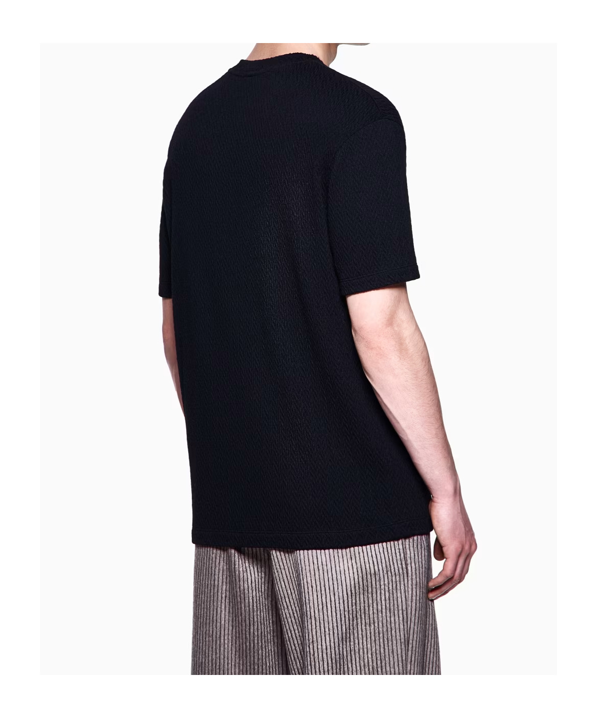 Giorgio Armani Asv Stretch Cashmere And Viscose-blend Crew-neck T-shirt In Black