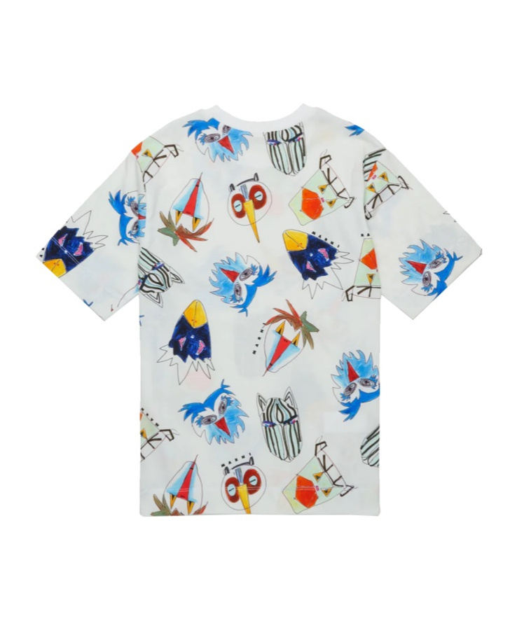 Marni Off-white T-shirt With Soggetti Animali Print In Multi