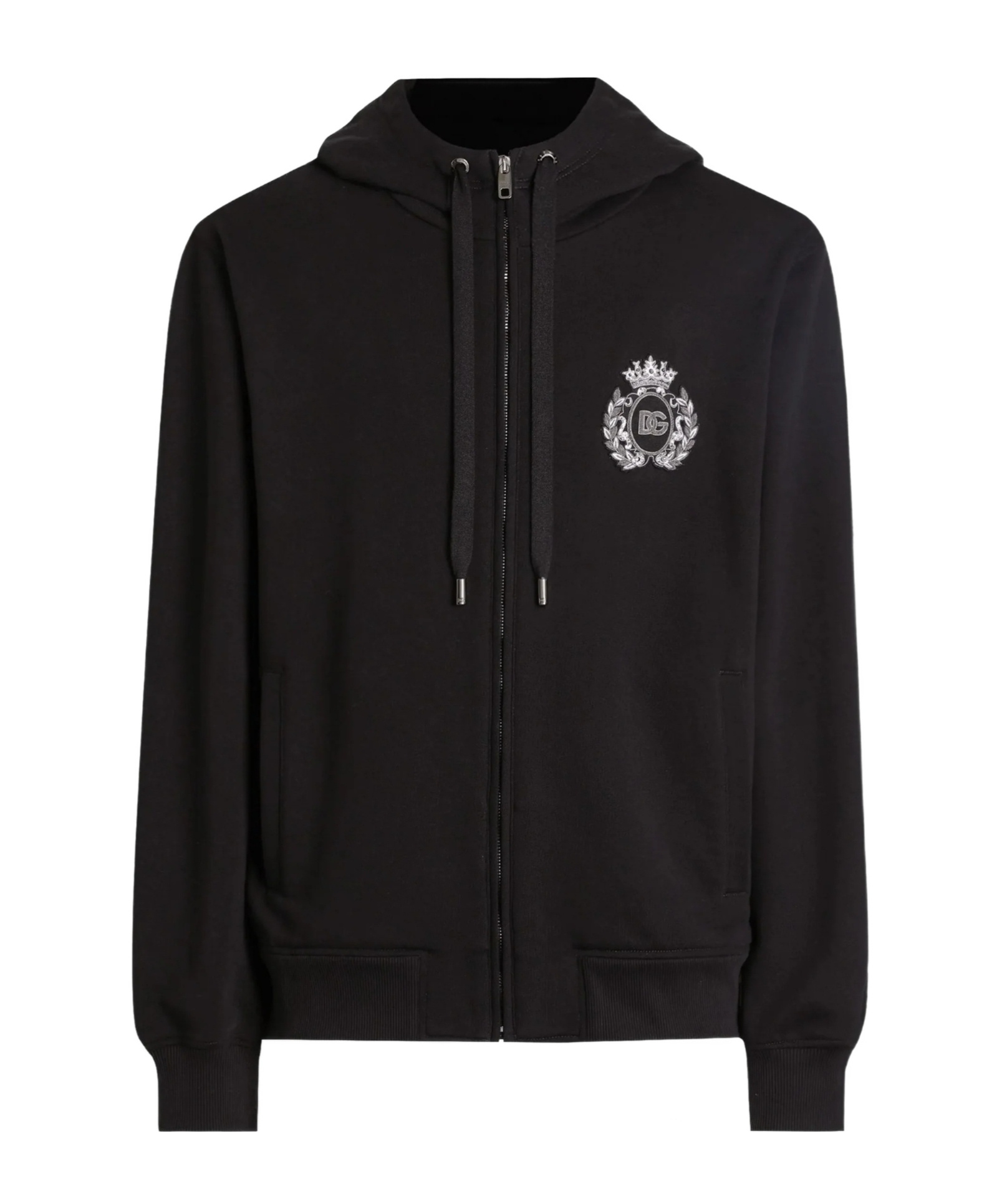 Dolce & Gabbana Hooded Sweater With Pockets And Ribbed Details In Multi