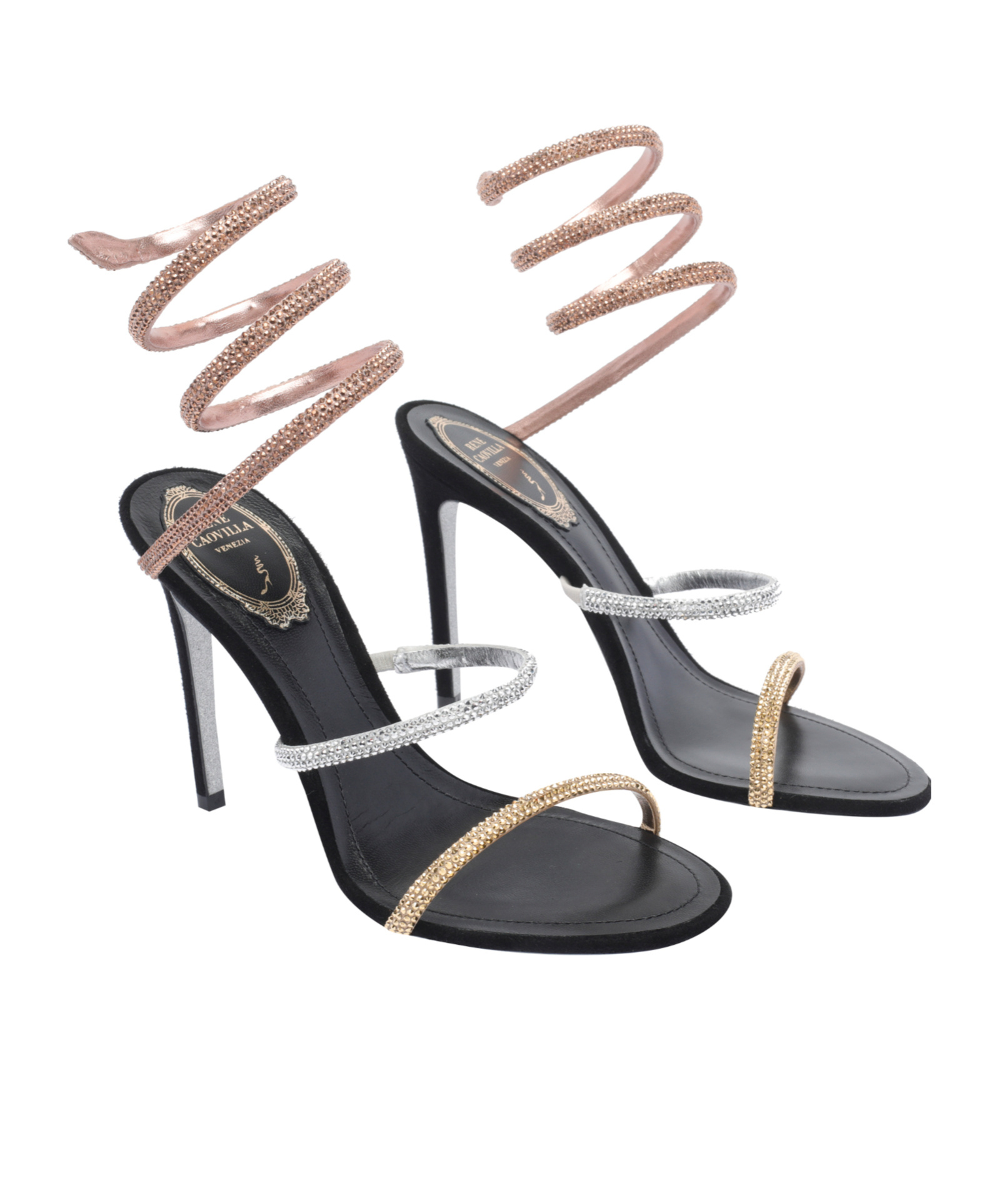 René Caovilla Cleo Sandals In Gold
