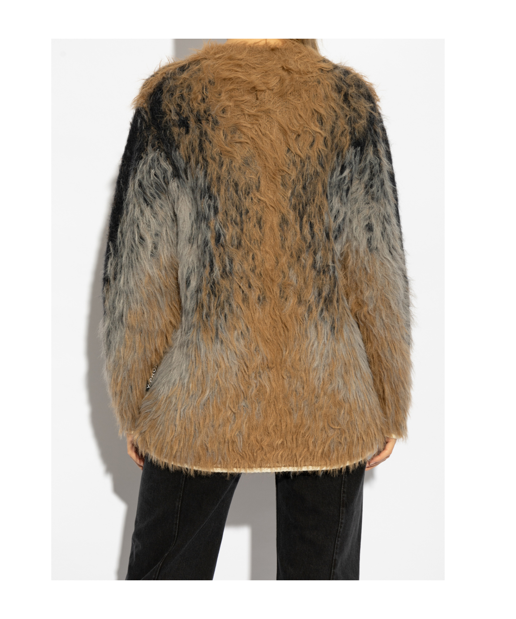 Y/PROJECT Y/PROJECT RIBBED TRIM FAUX-FUR CARDIGAN