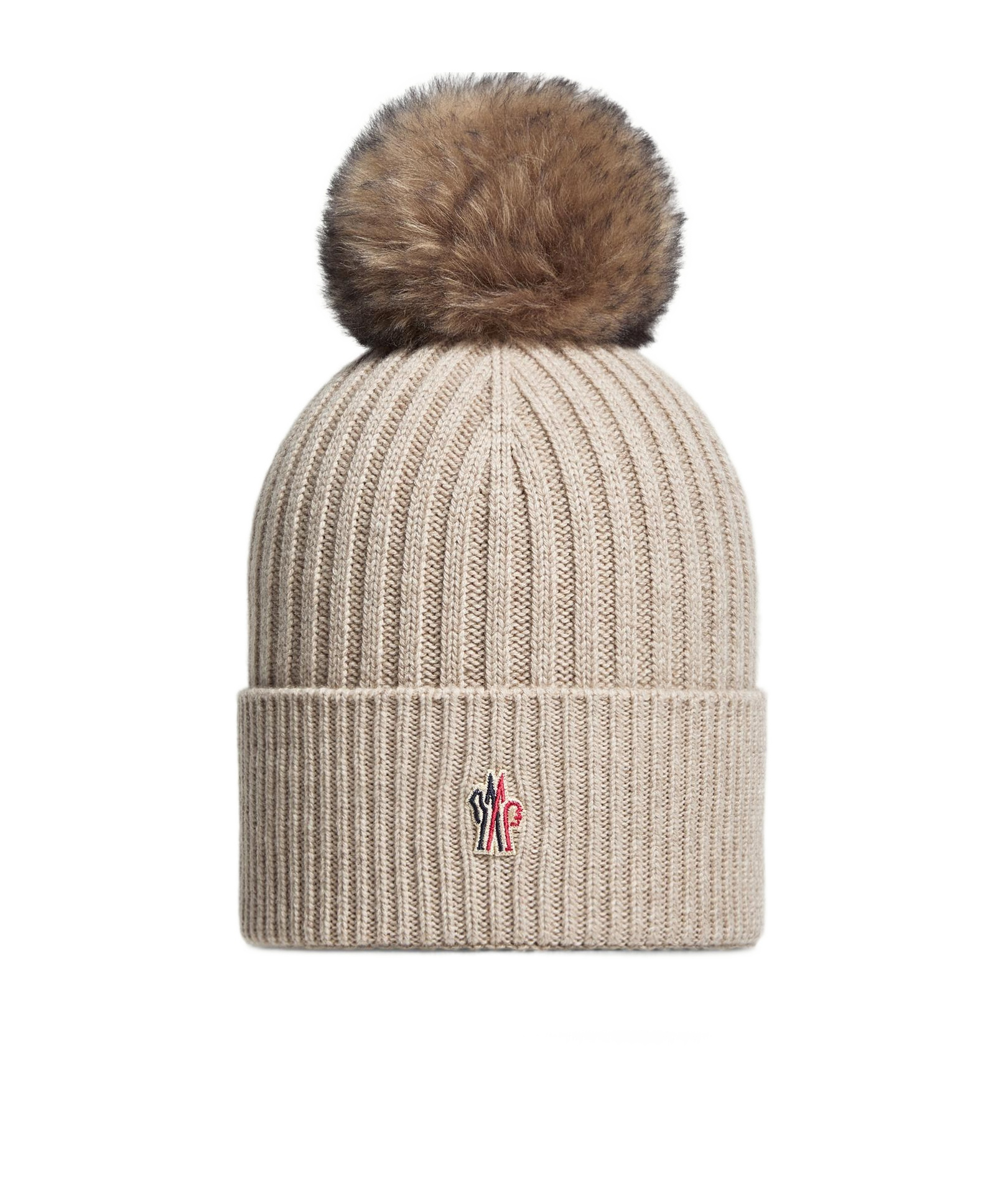 Moncler Cashmere Beanie With Pom Pom In Brown