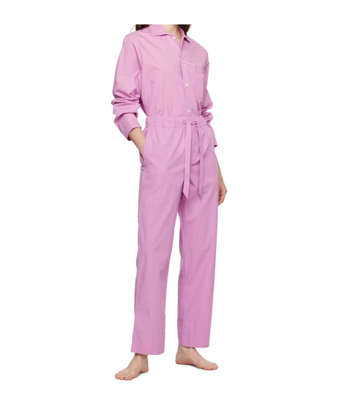 Tekla Drawstring-waist Pajama Bottoms In Purple
